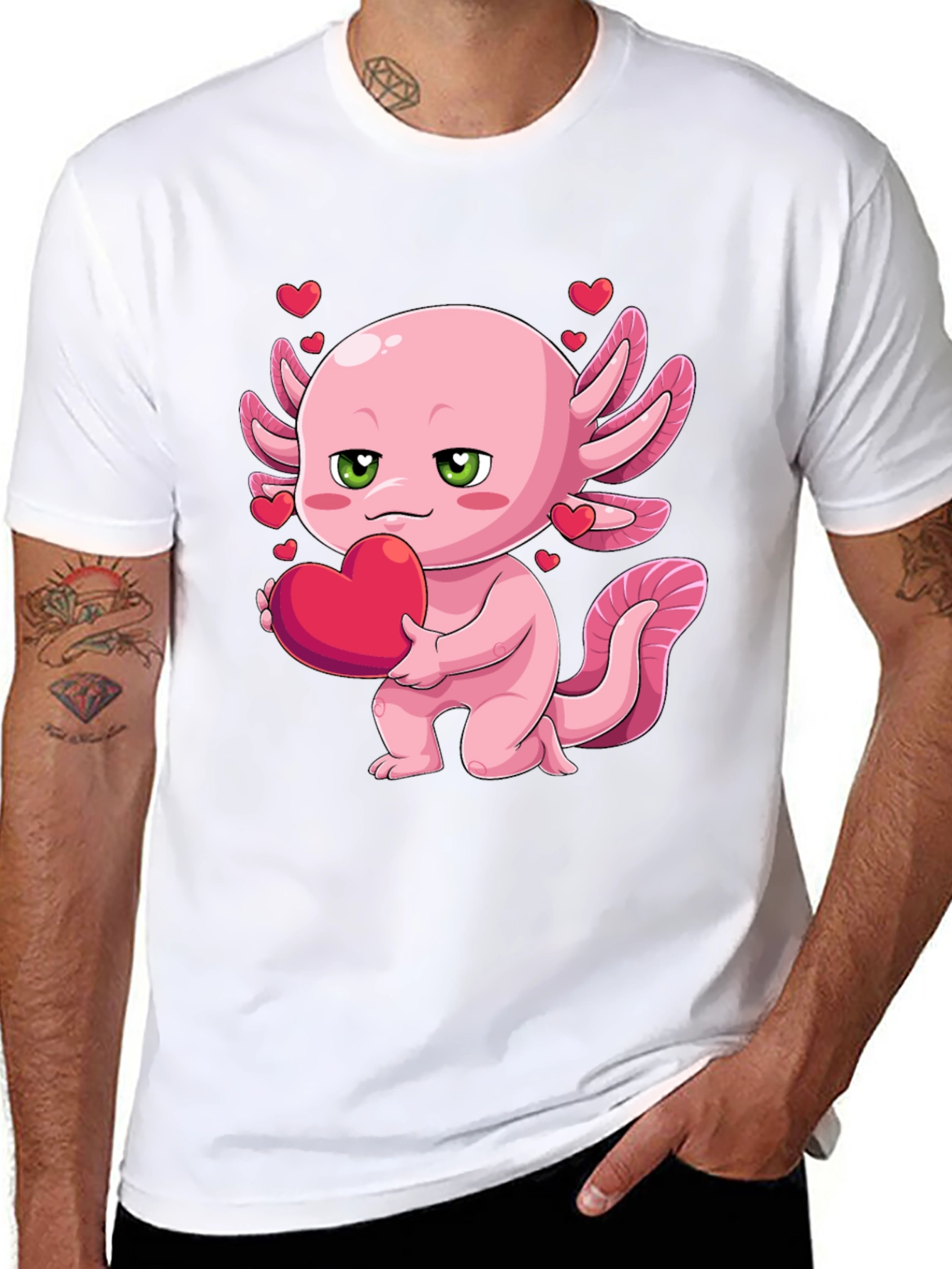 Axolotl Heart T-Shirt - Valentines Day Gift