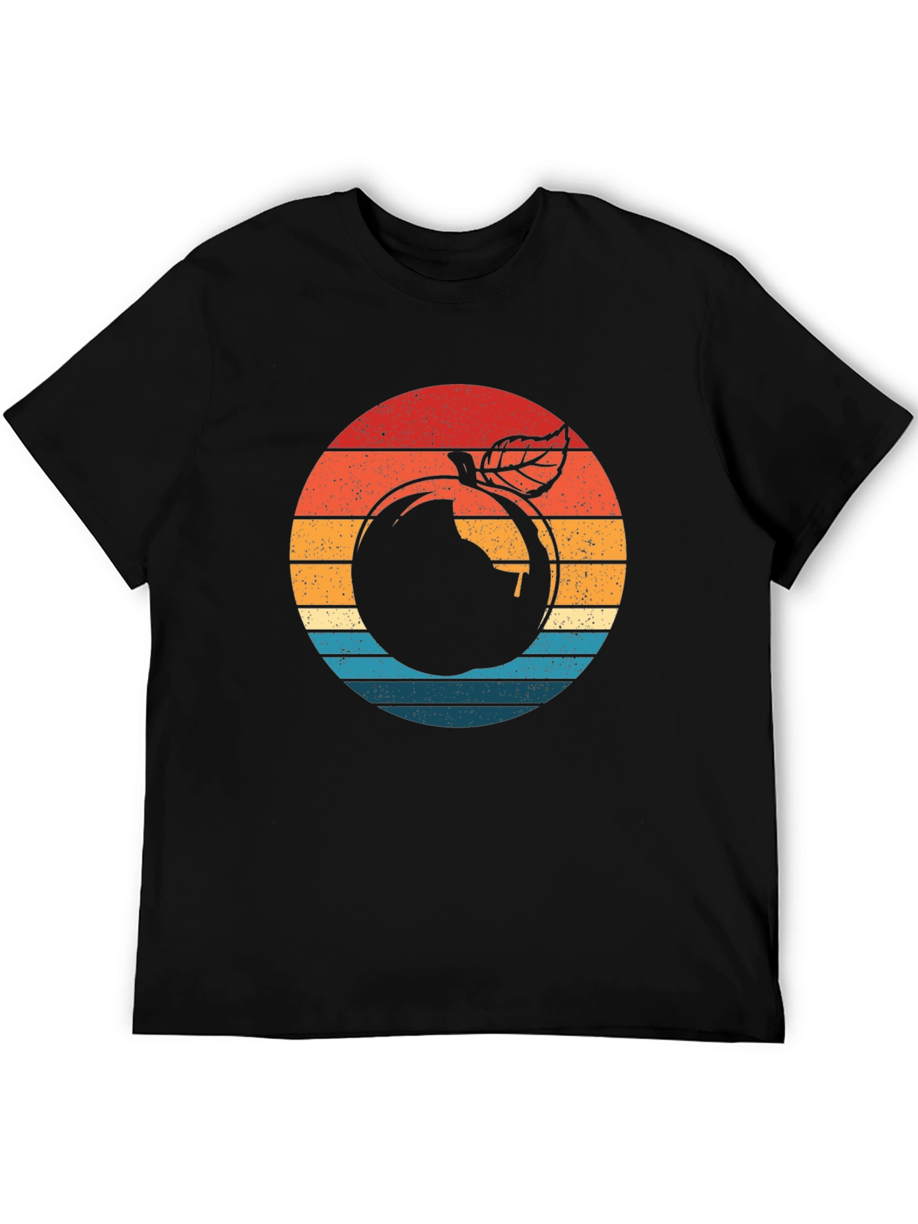 Retro Apple Graphic Black T-Shirt