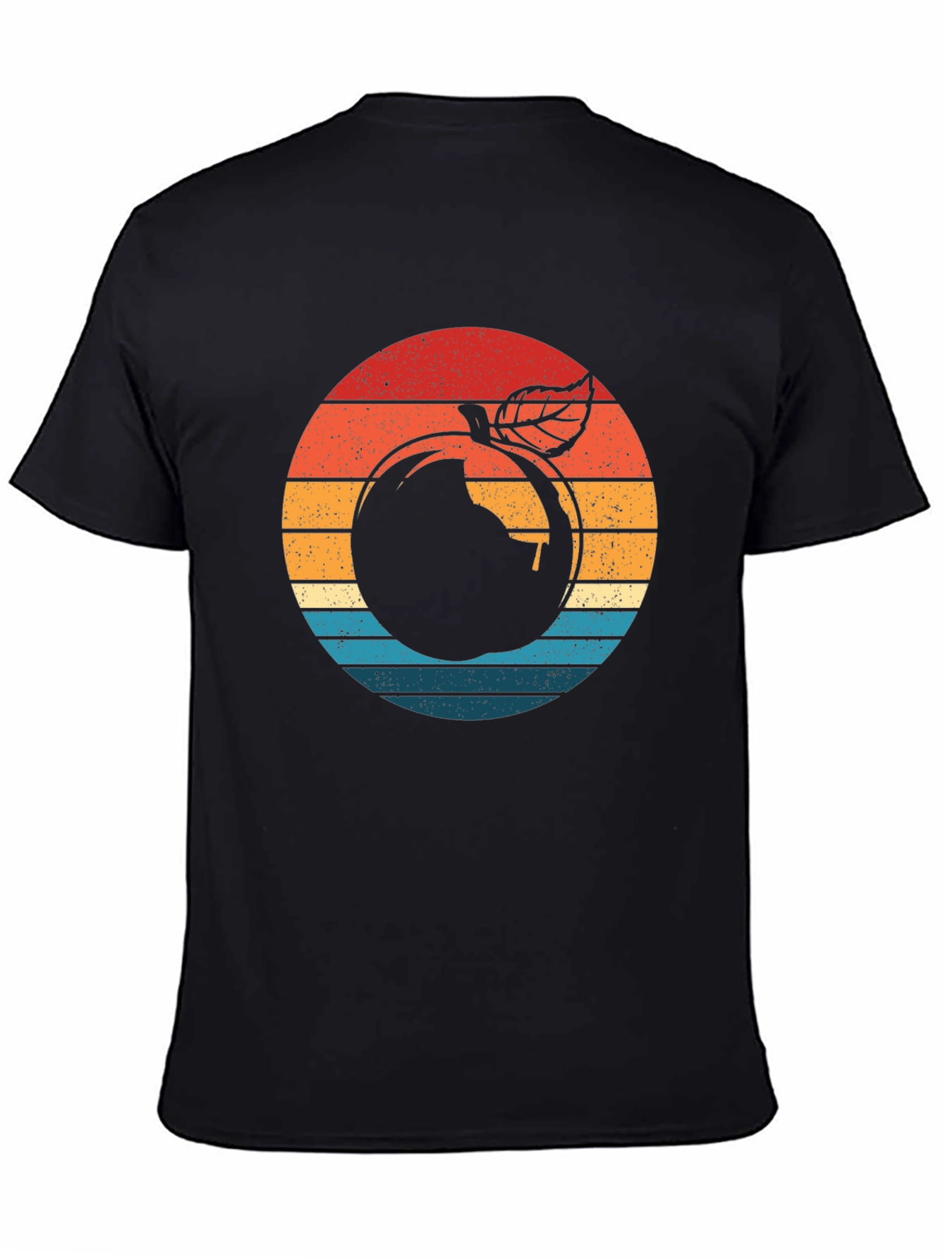 Retro Apple Graphic Black T-Shirt
