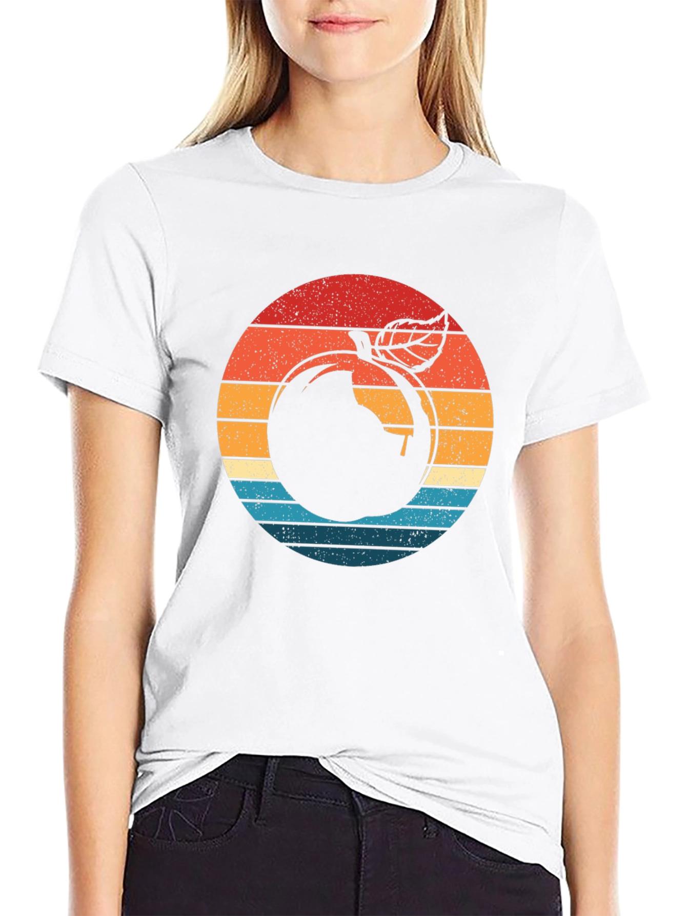 Retro Apple Graphic Black T-Shirt