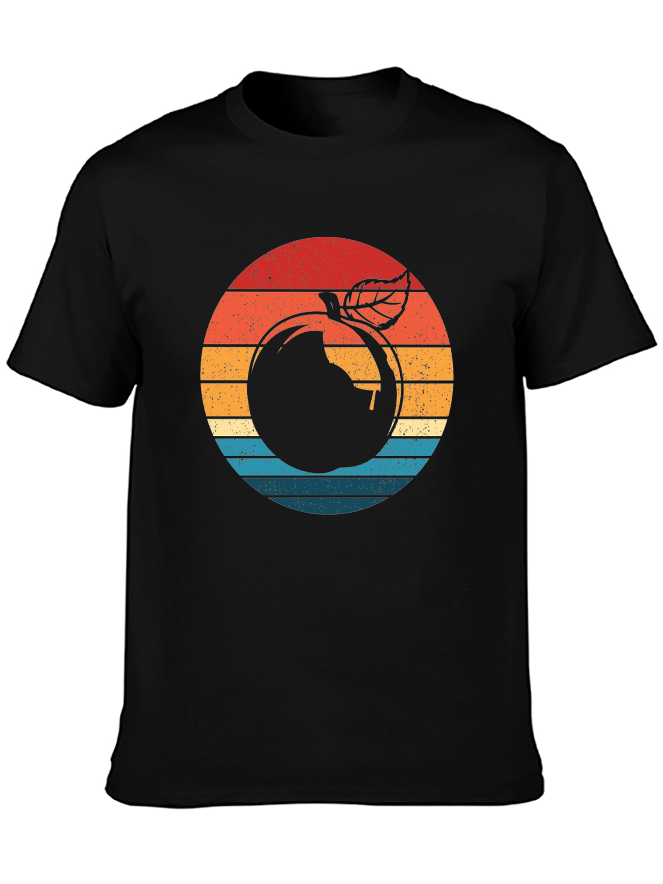 Retro Apple Graphic Black T-Shirt