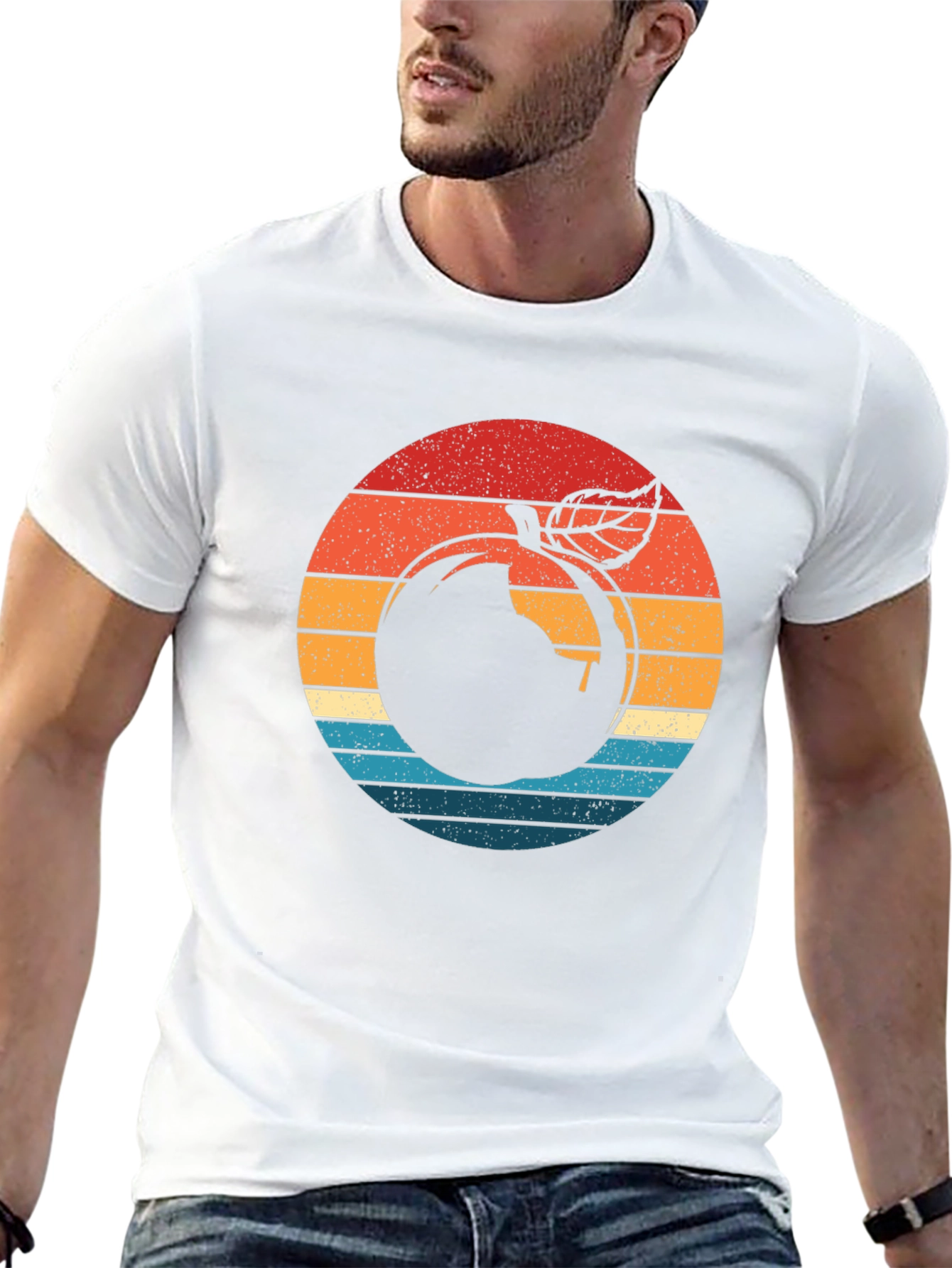 Retro Apple Graphic Black T-Shirt