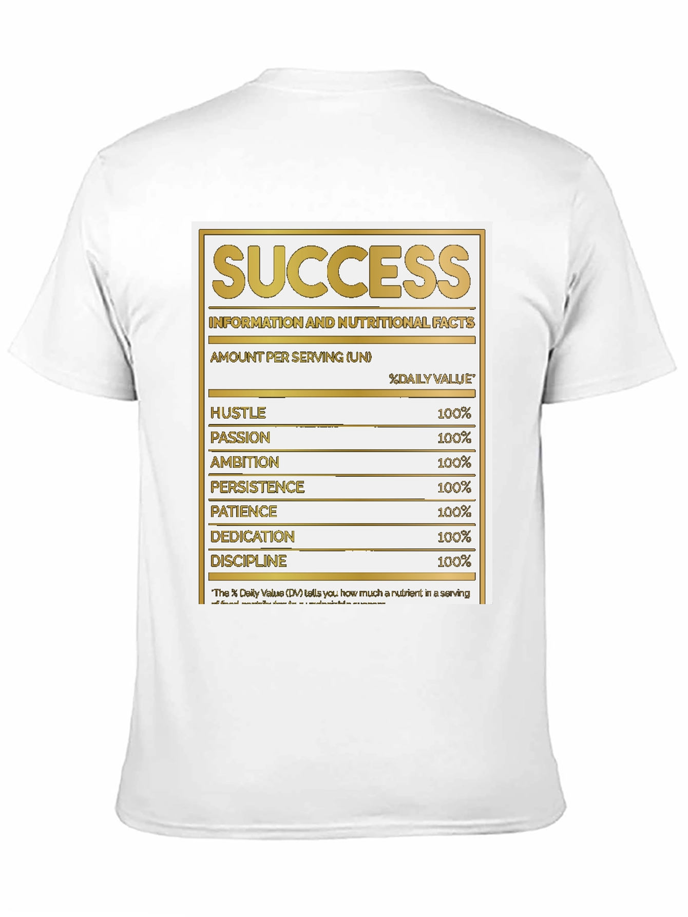Success Nutrition Facts Black T-Shirt