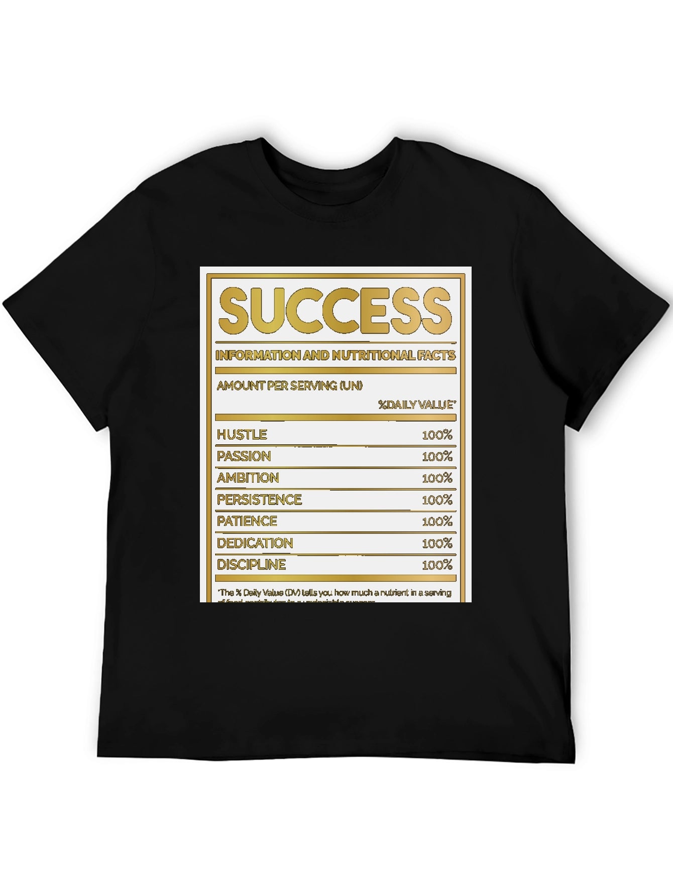 Success Nutrition Facts Black T-Shirt