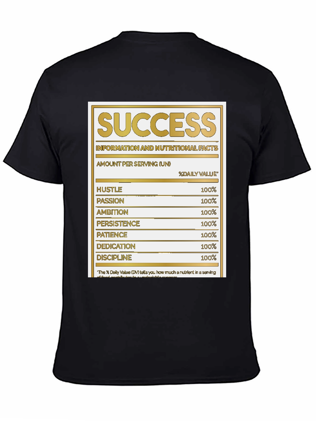 Success Nutrition Facts Black T-Shirt