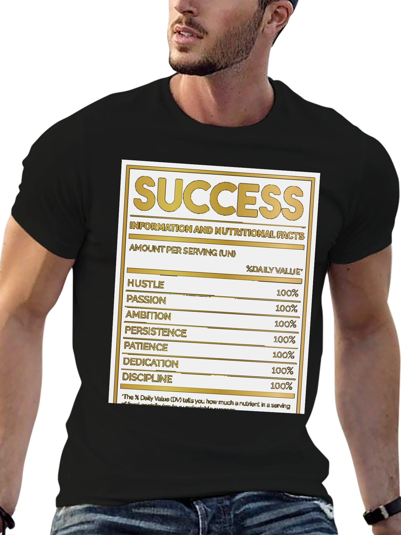 Success Nutrition Facts Black T-Shirt