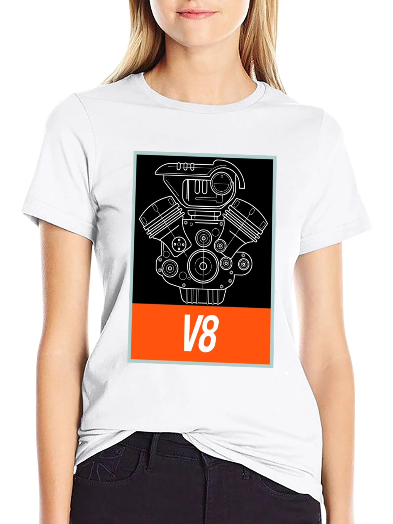 V8 Engine Graphic Tee - Cool Automotive Design