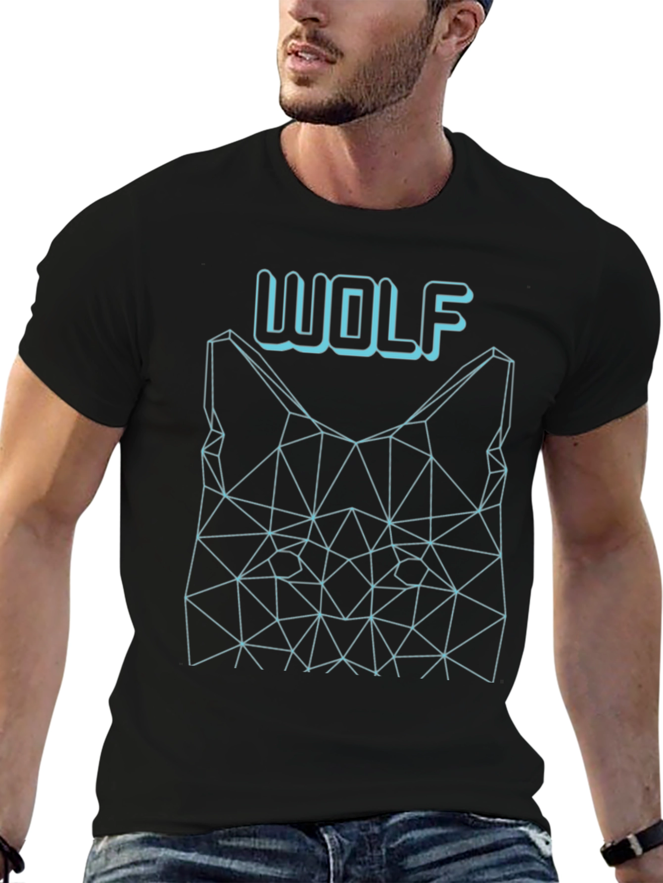 Geometric Wolf Tee - Modern Graphic Print