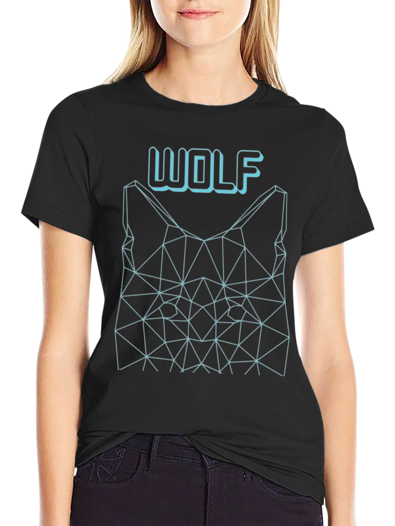 Geometric Wolf Tee - Modern Graphic Print