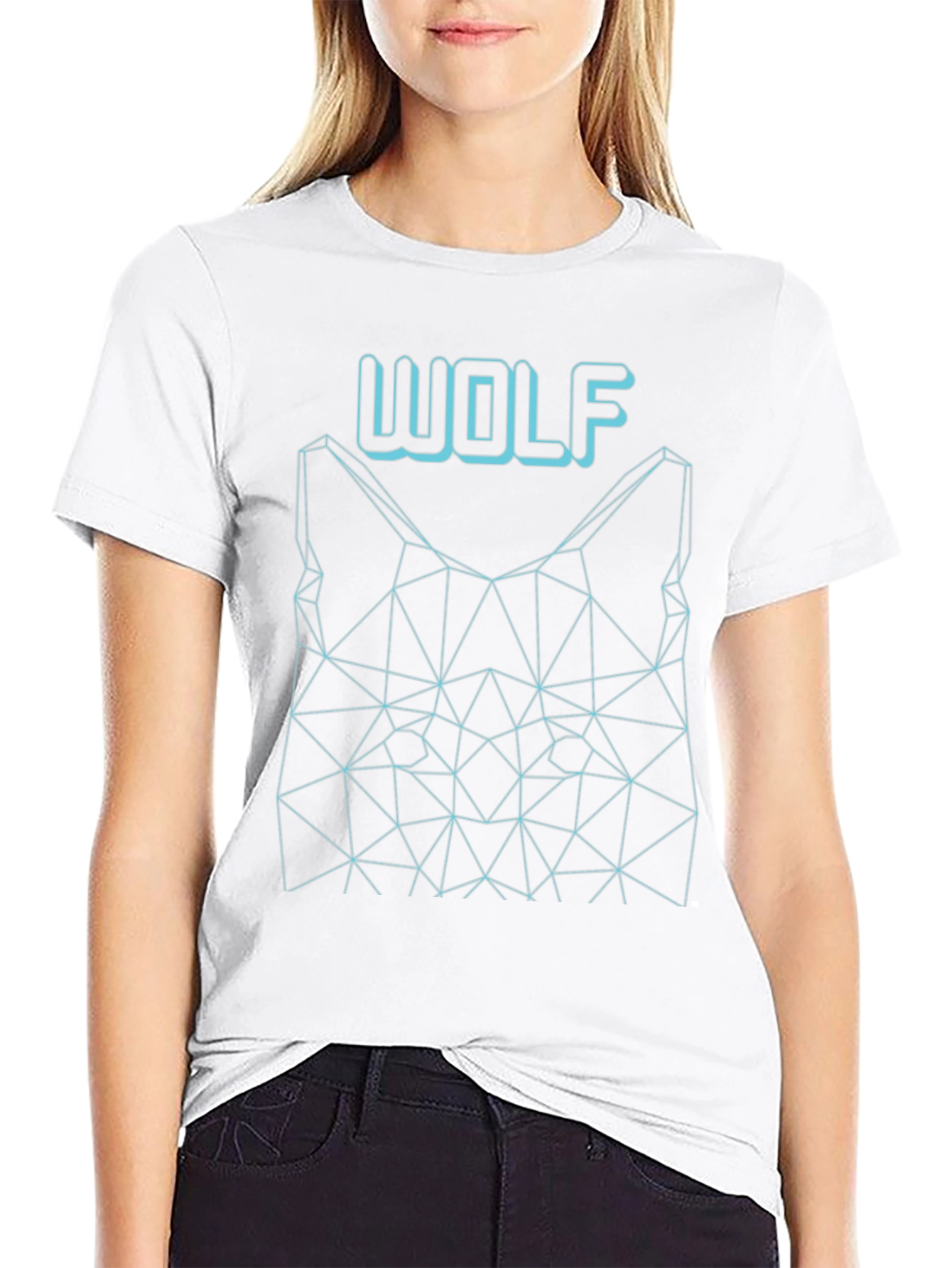 Geometric Wolf Tee - Modern Graphic Print