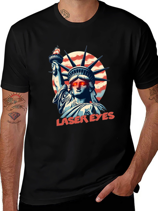 Laser Eyes Liberty T-Shirt - Patriotic Style