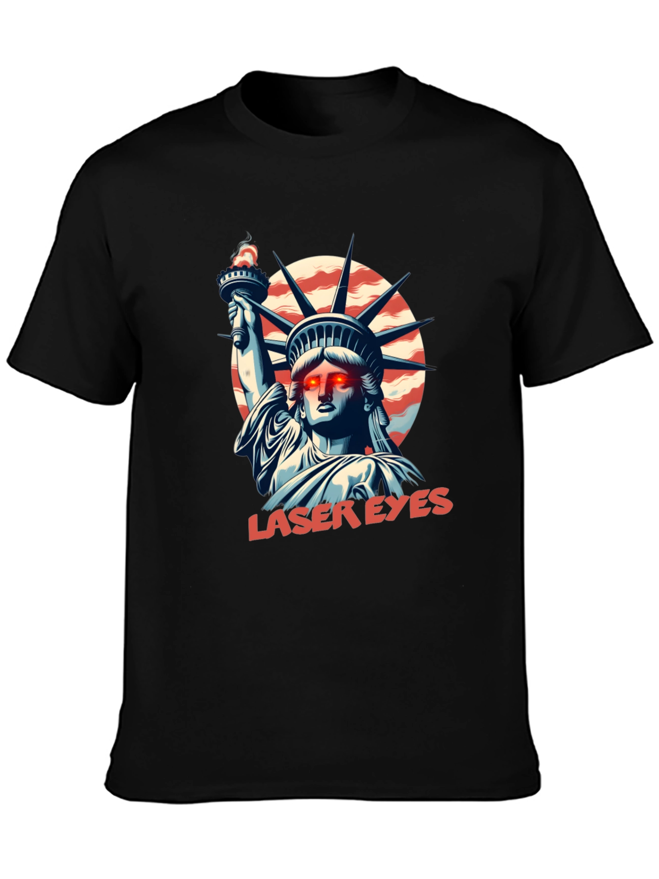 Laser Eyes Liberty T-Shirt - Patriotic Style