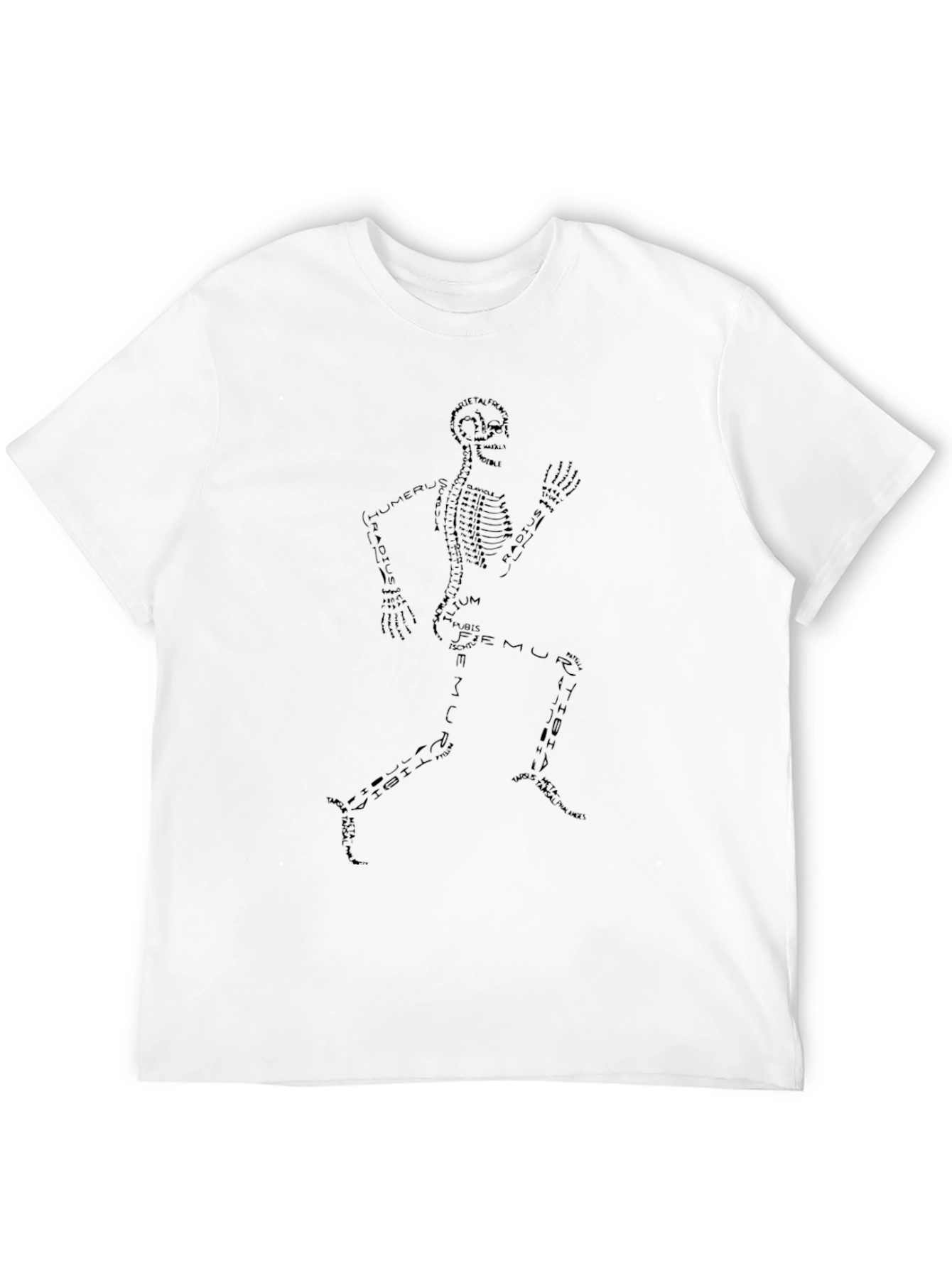 Anatomical Skeleton Running Black T-Shirt