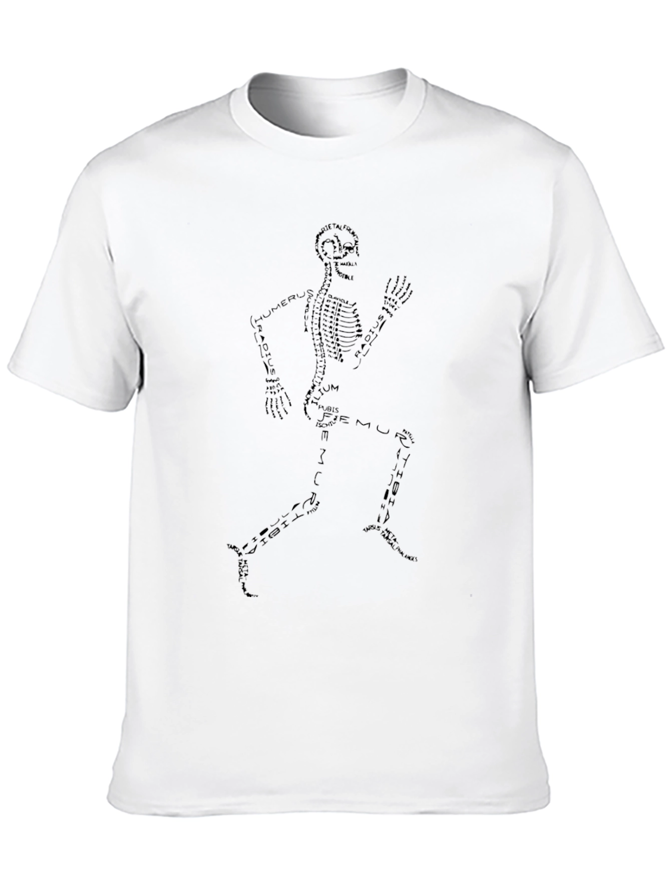 Anatomical Skeleton Running Black T-Shirt