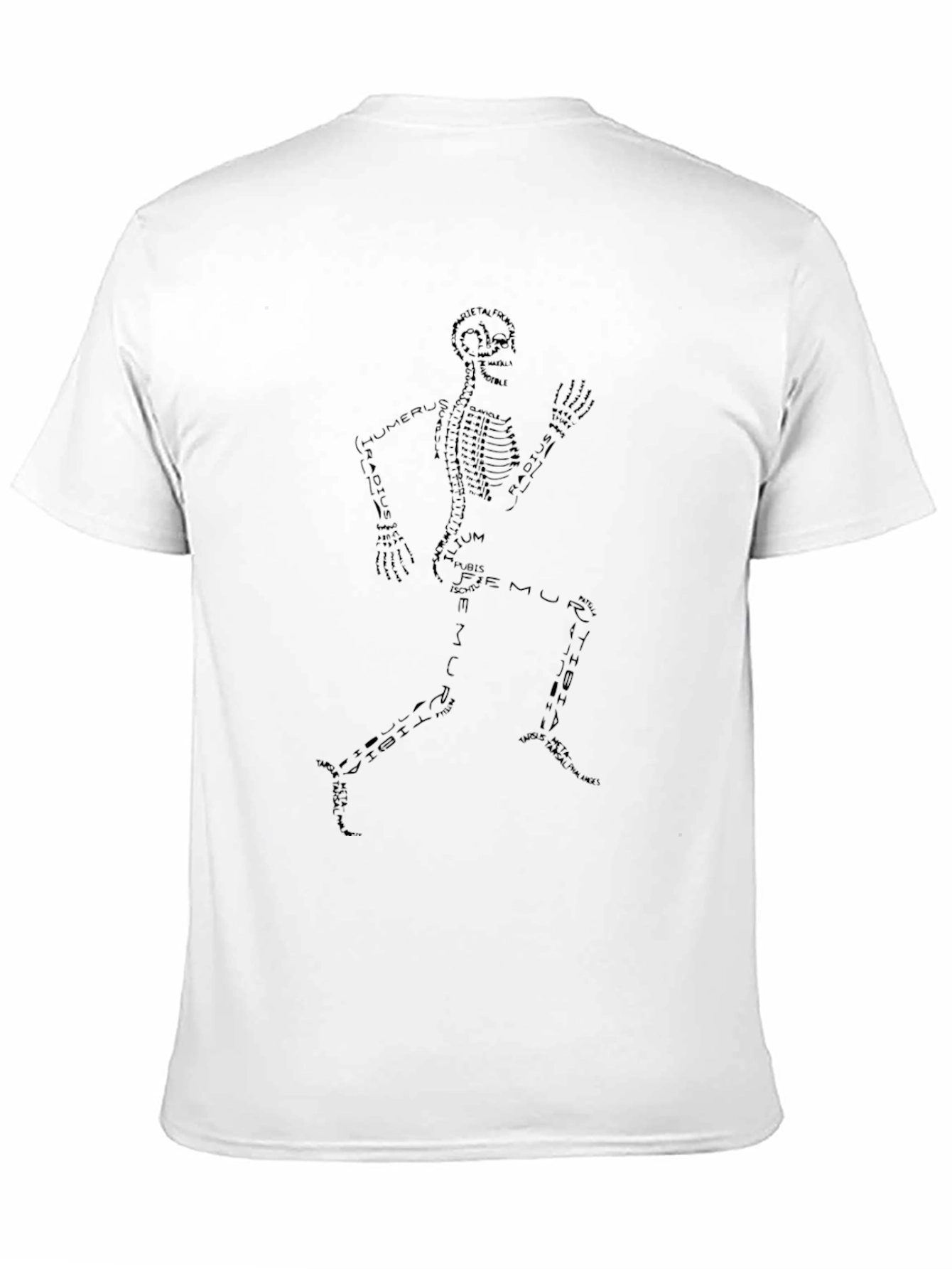 Anatomical Skeleton Running Black T-Shirt