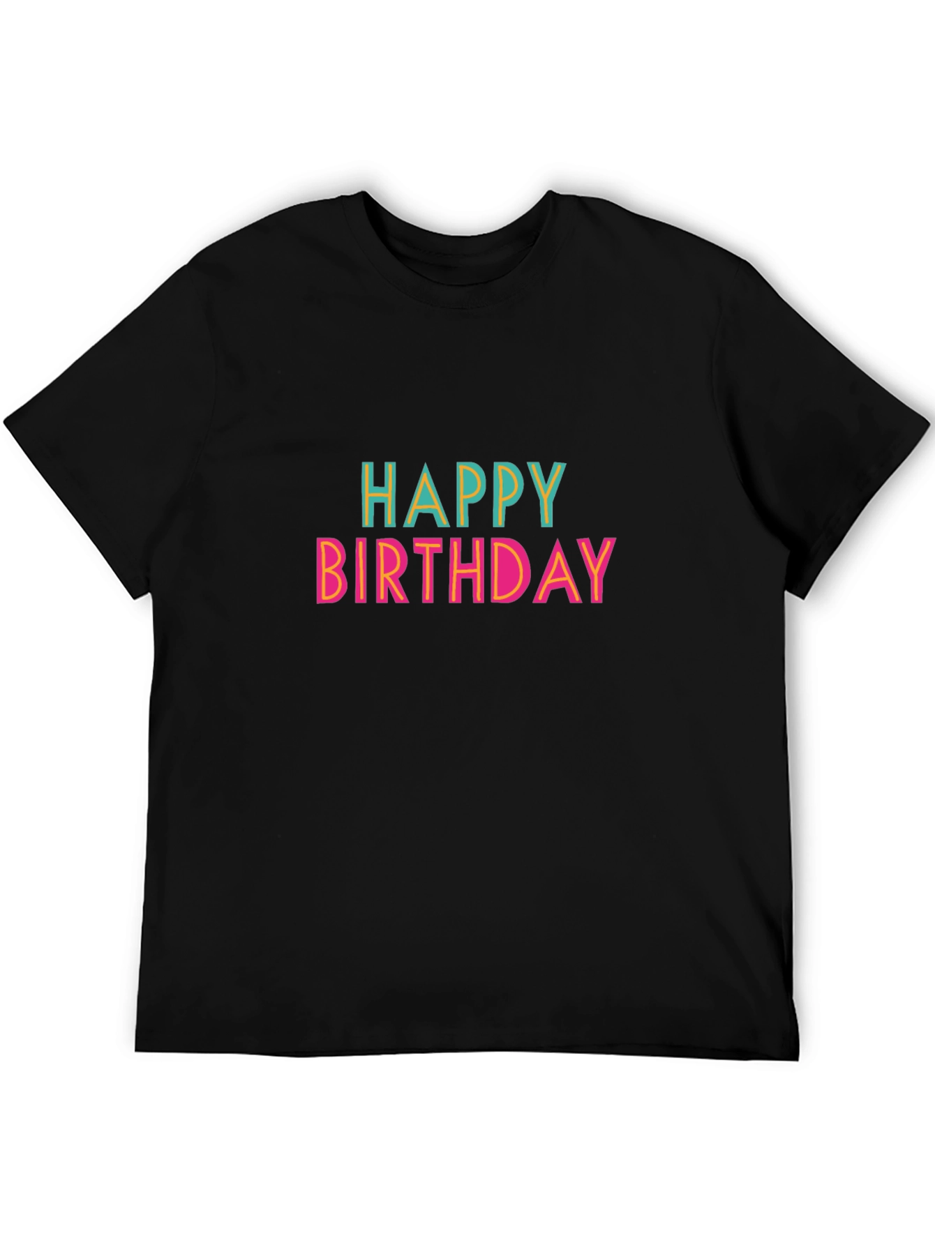 Happy Birthday Graphic T-Shirt - Black Cotton Tee