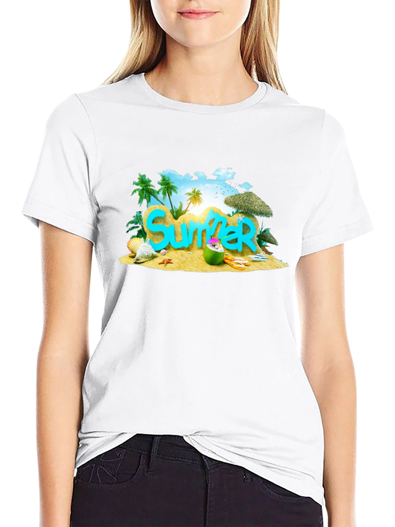 Summer Beach Graphic T-Shirt
