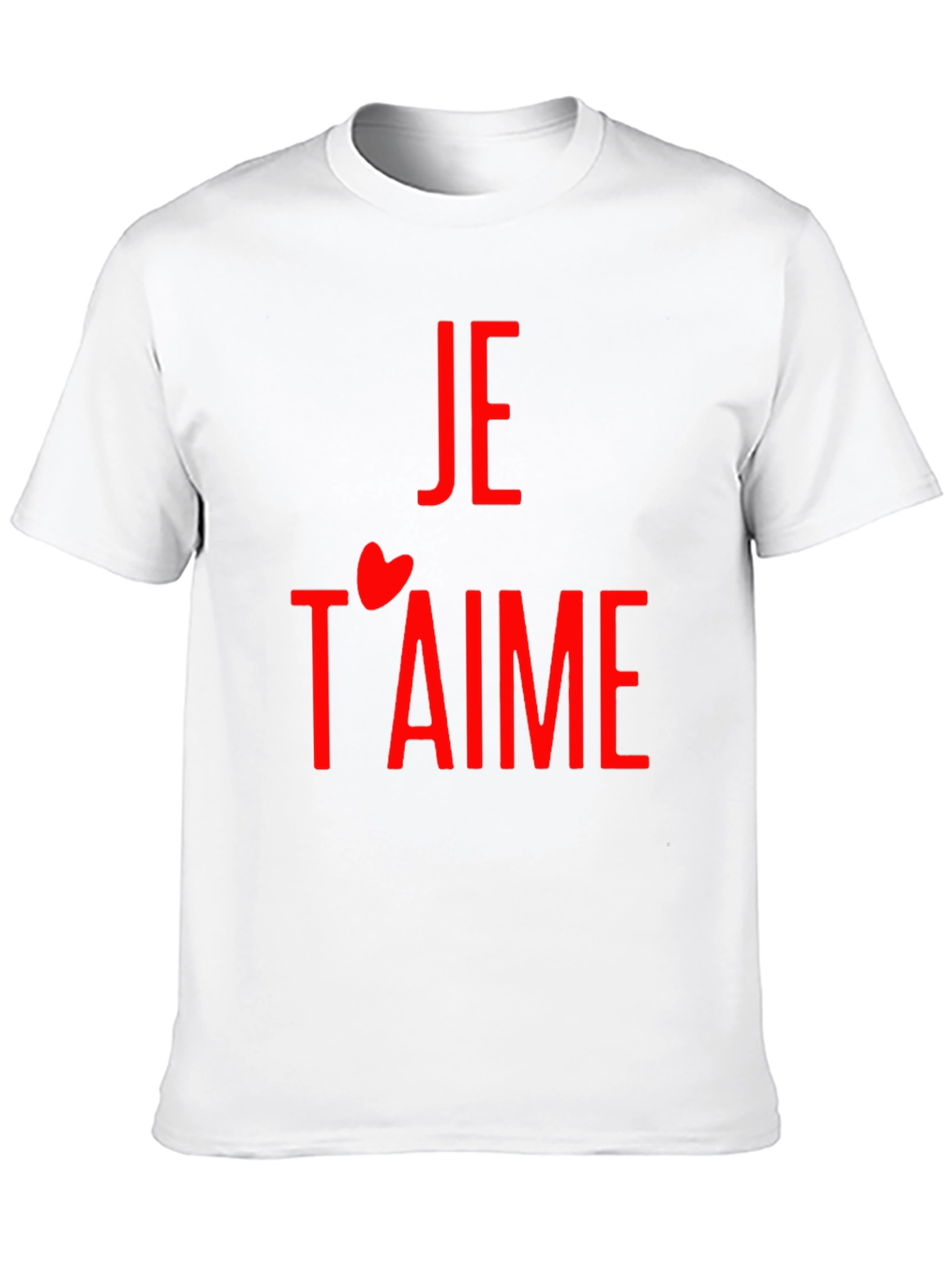 Je Taime Graphic Tee - Red Print on Black