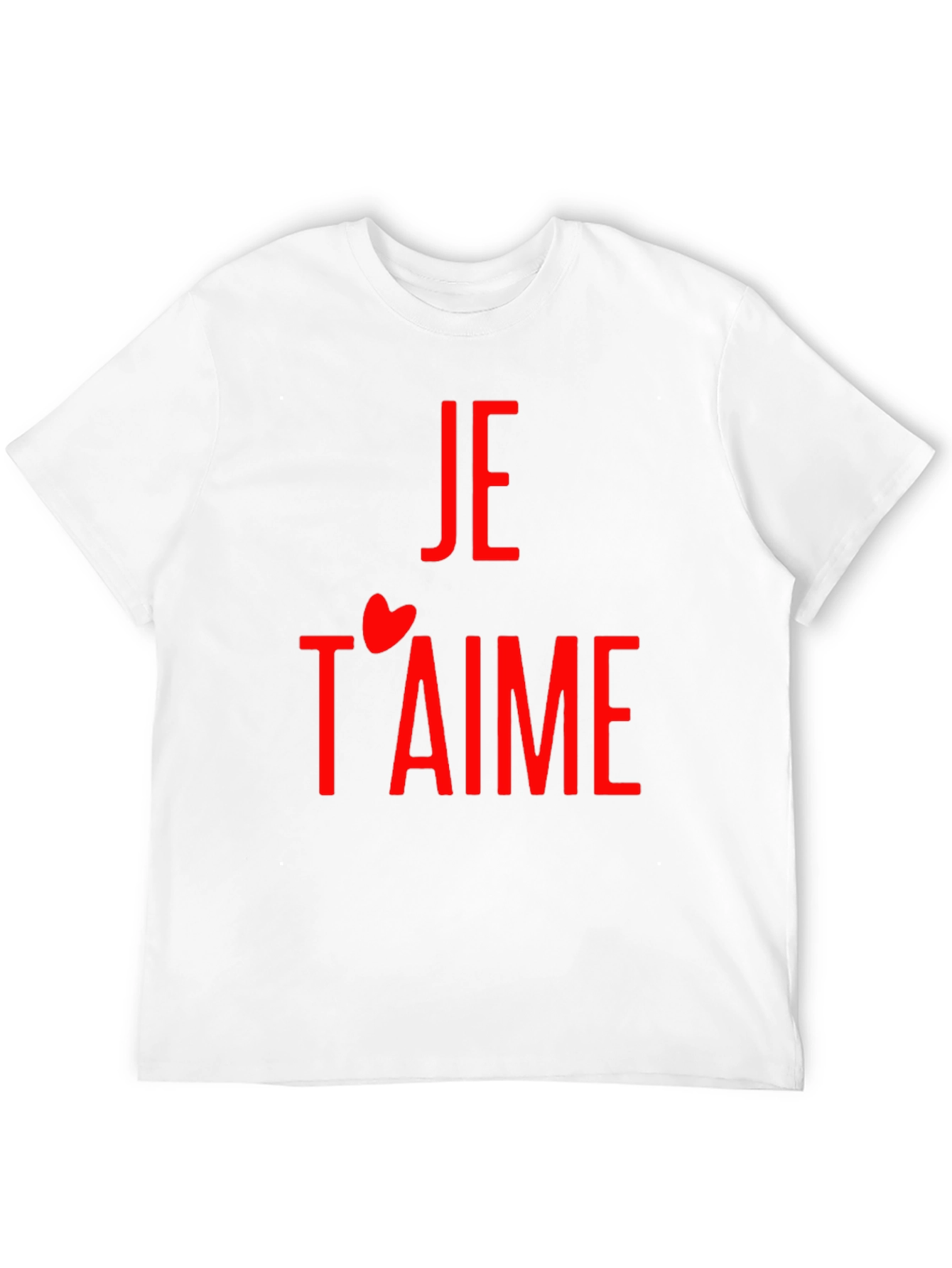 Je Taime Graphic Tee - Red Print on Black