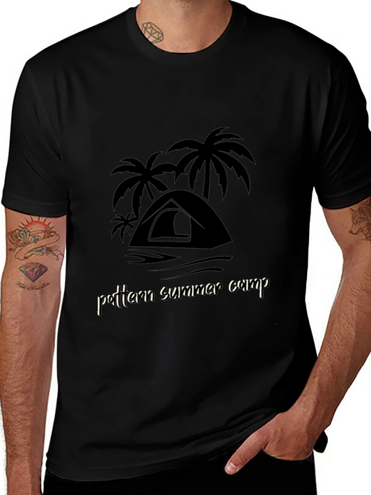 Summer Camp Graphic Tee - Black Cotton T-Shirt
