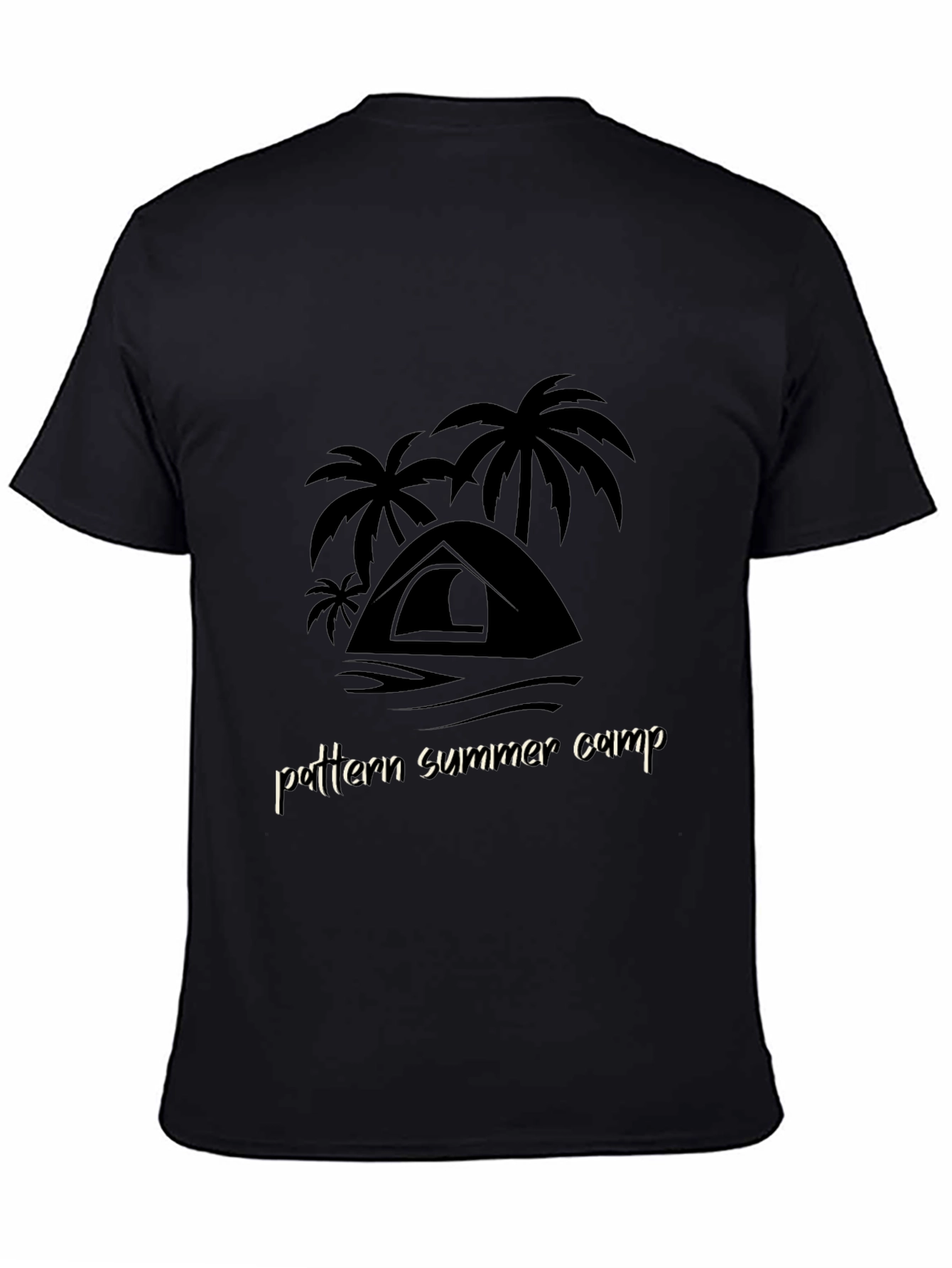Summer Camp Graphic Tee - Black Cotton T-Shirt
