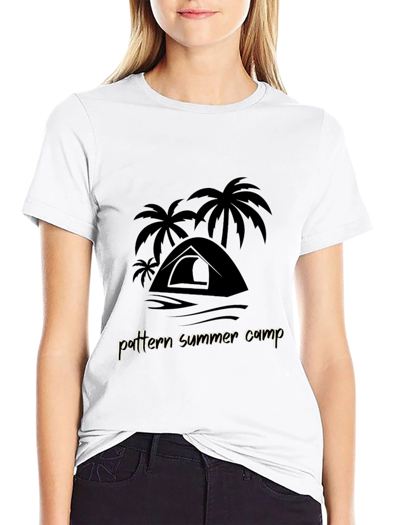 Summer Camp Graphic Tee - Black Cotton T-Shirt