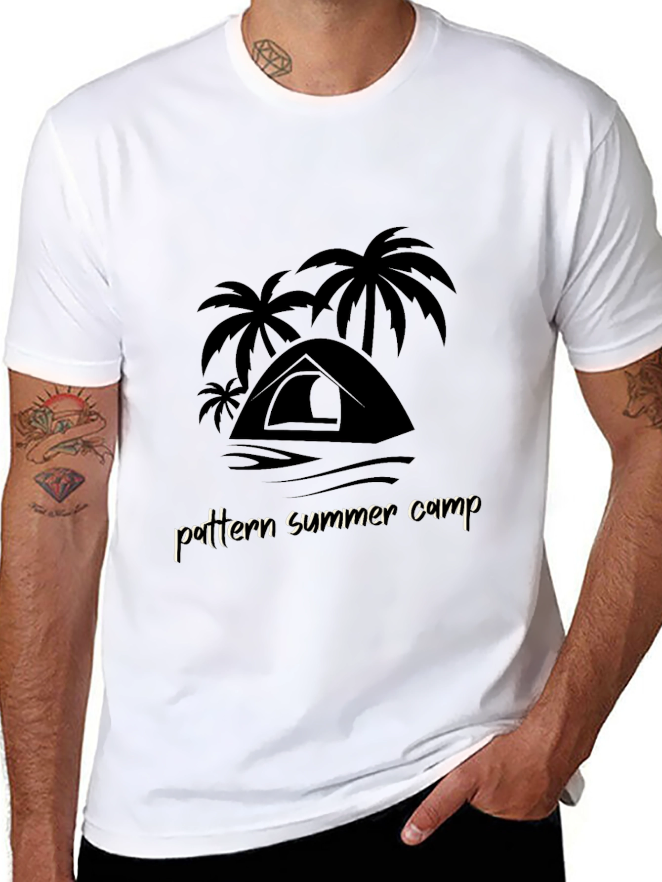 Summer Camp Graphic Tee - Black Cotton T-Shirt