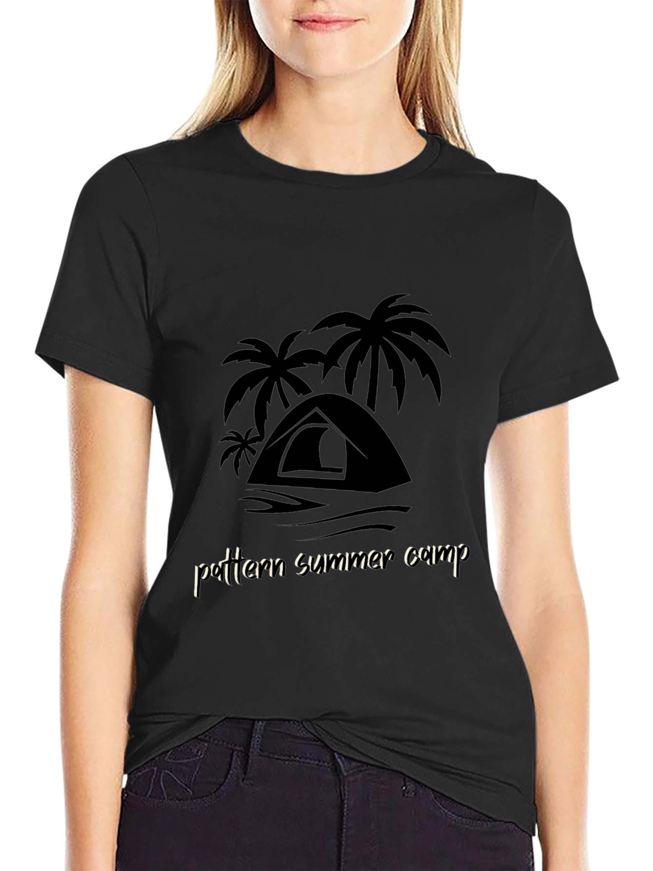 Summer Camp Graphic Tee - Black Cotton T-Shirt