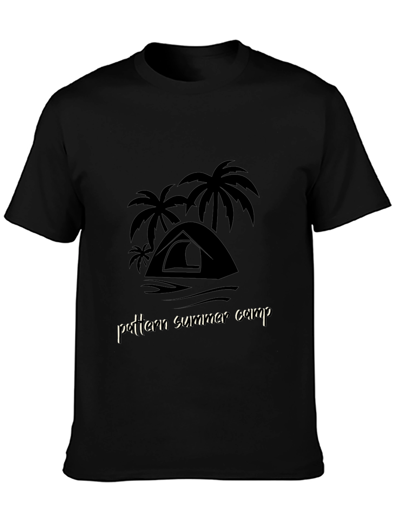 Summer Camp Graphic Tee - Black Cotton T-Shirt