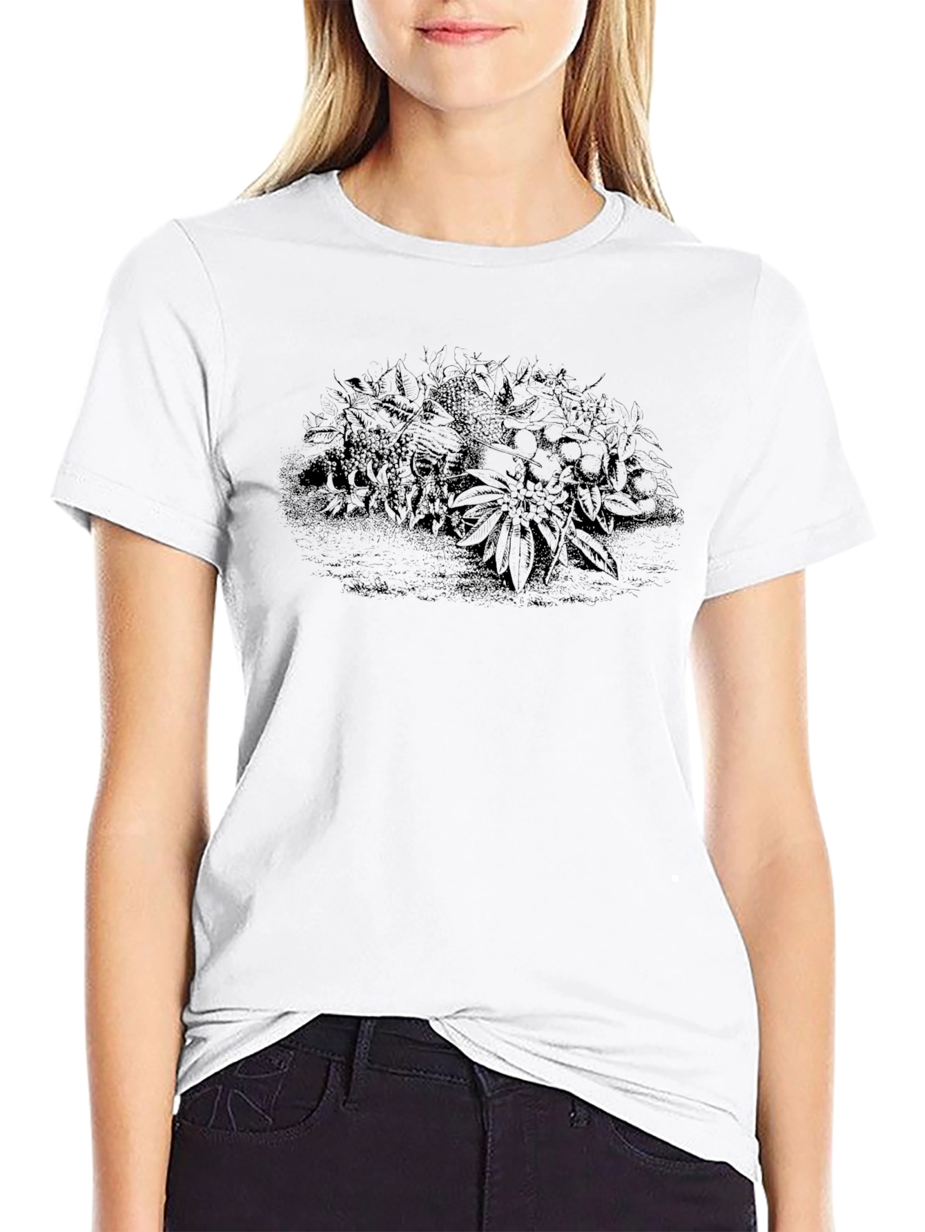 Botanical Graphic Black T-Shirt
