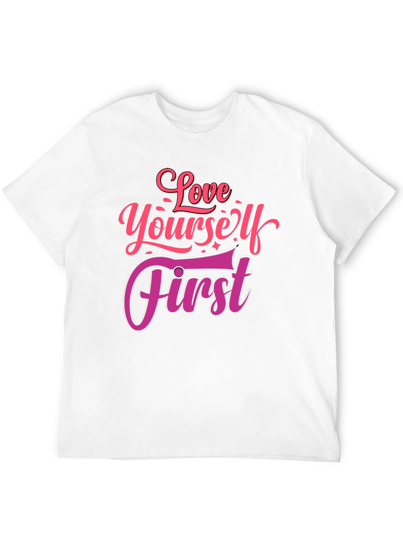 Love Yourself First Graphic Tee - Black Cotton Shirt
