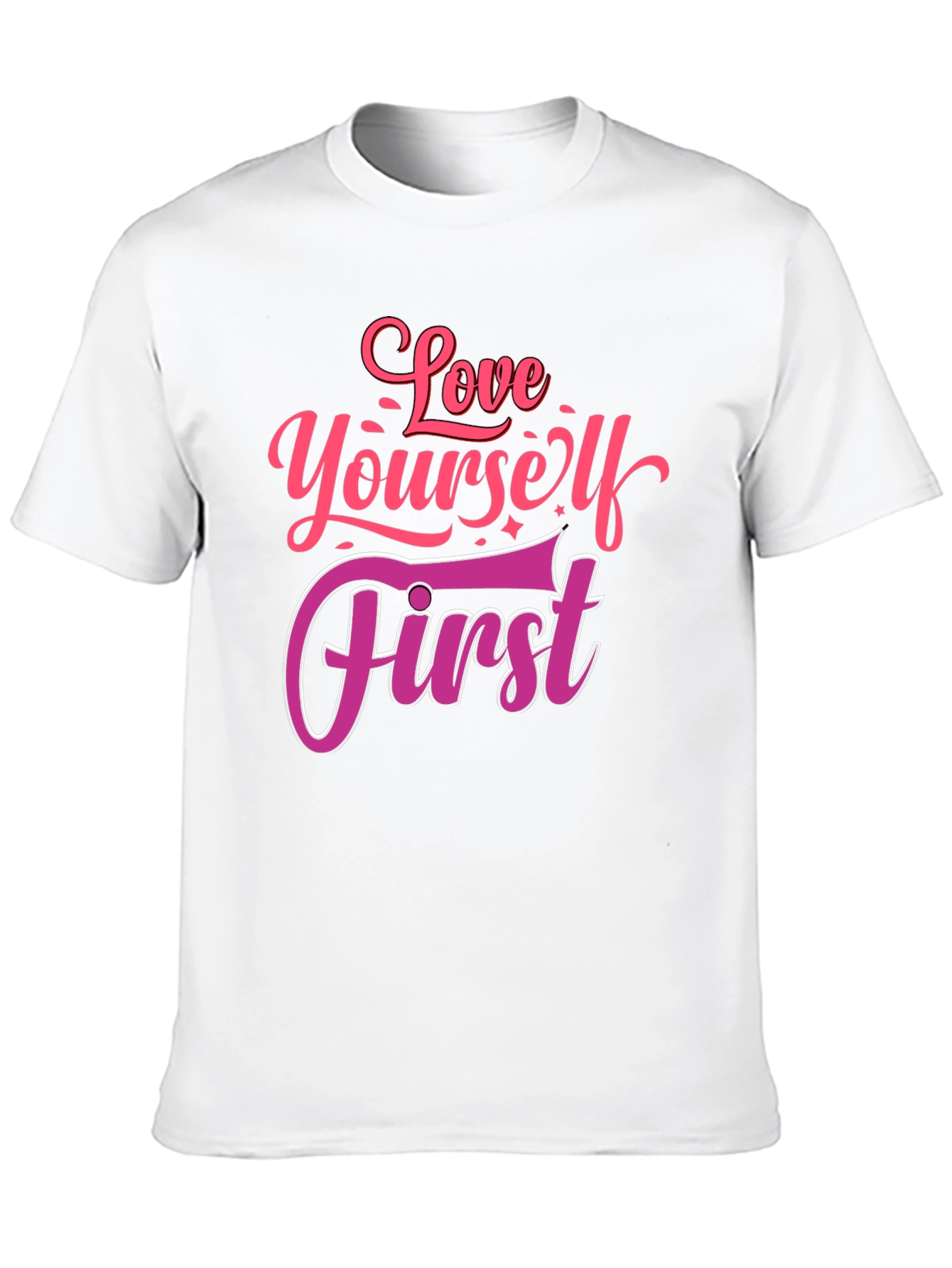 Love Yourself First Graphic Tee - Black Cotton Shirt