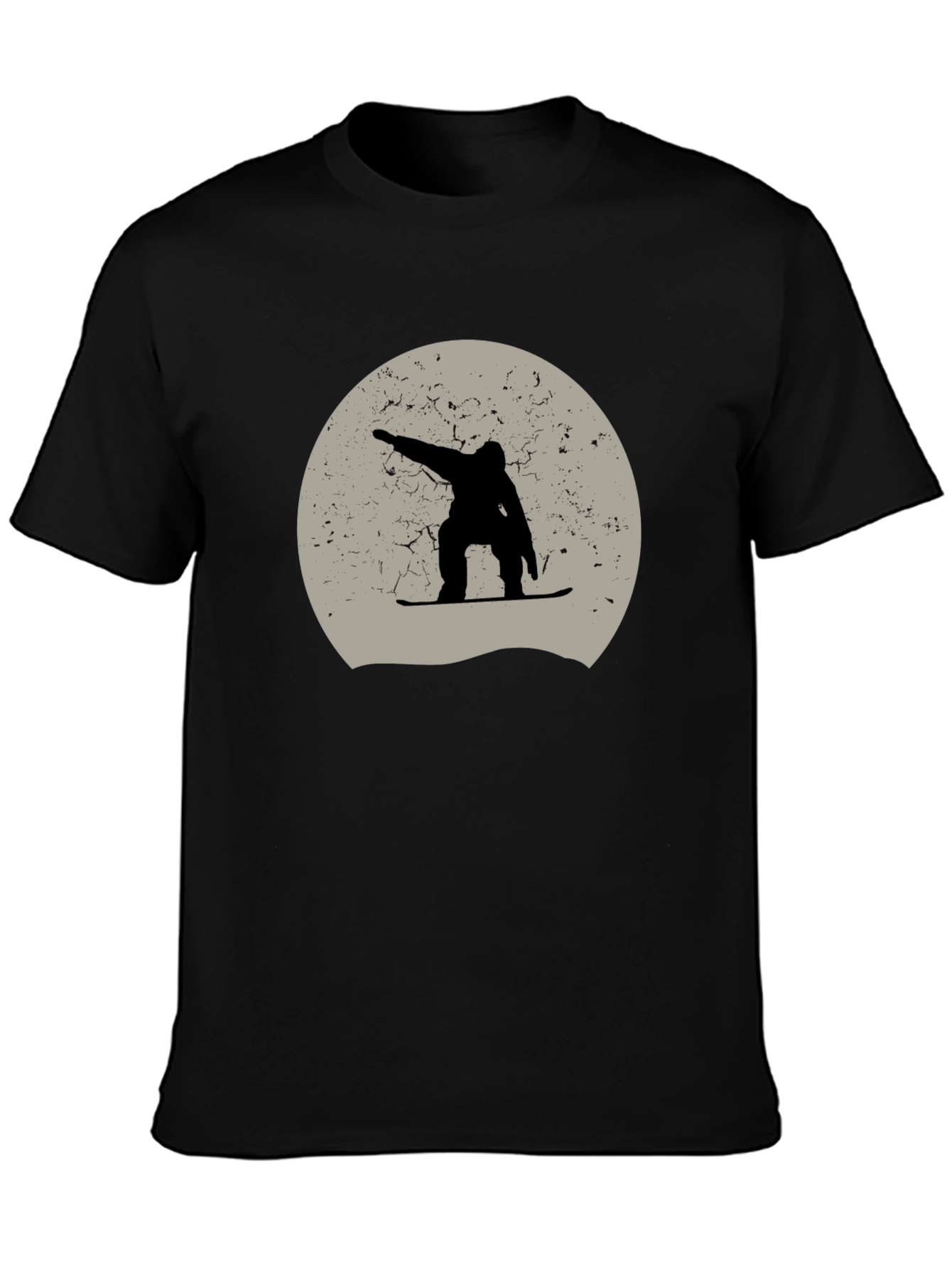 Snowboarder Graphic Tee - Black Cotton Casual Shirt