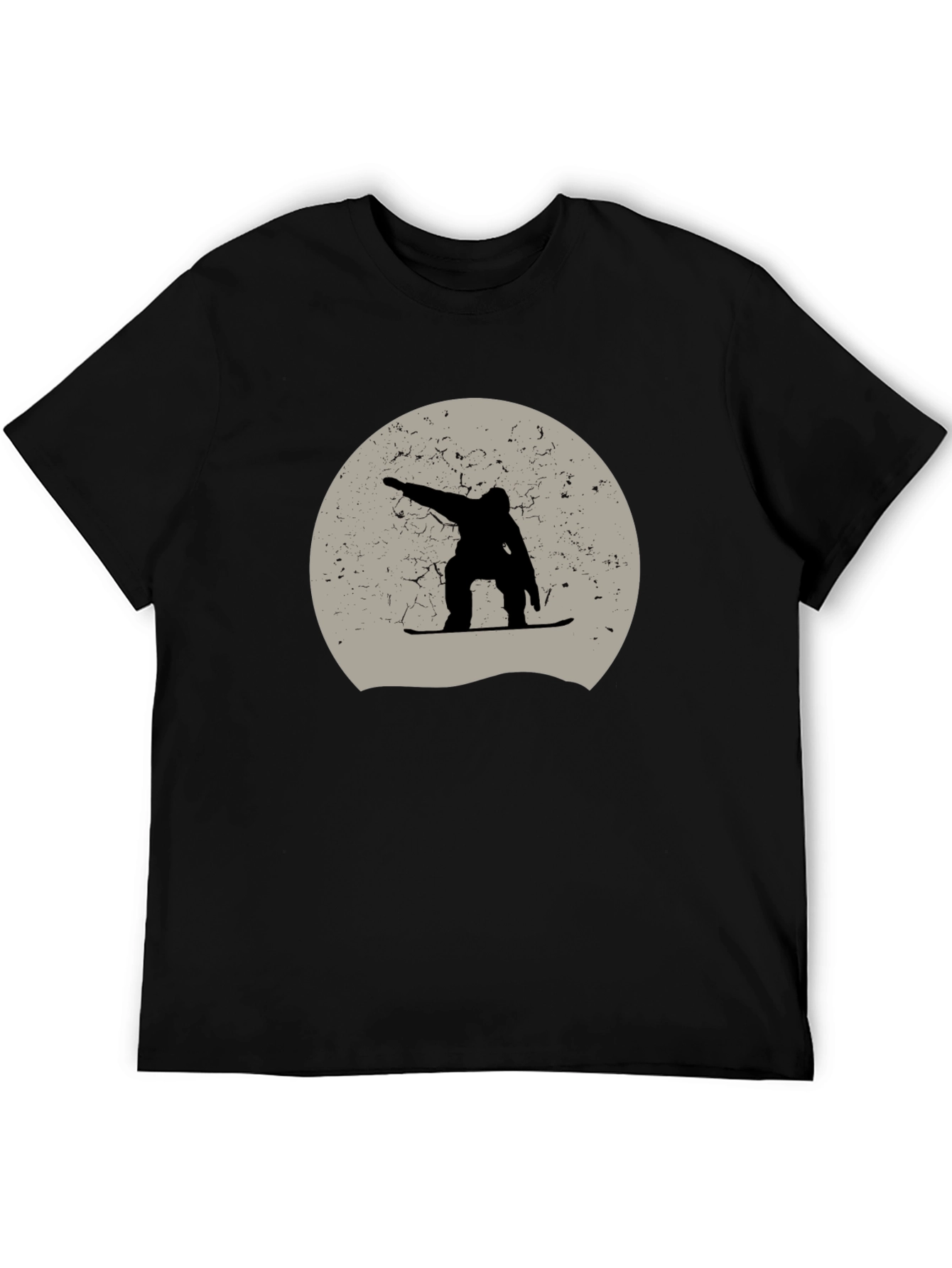Snowboarder Graphic Tee - Black Cotton Casual Shirt