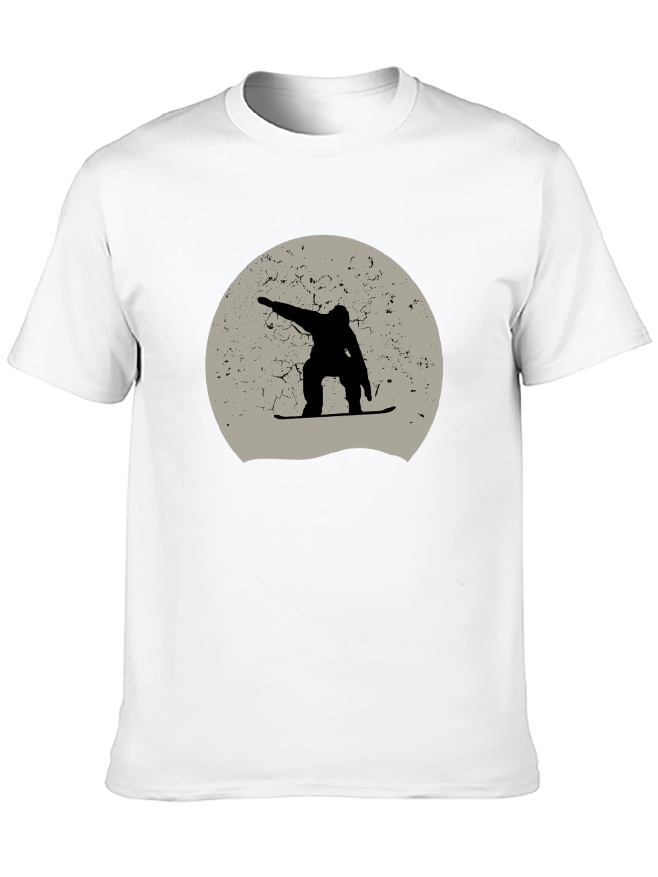 Snowboarder Graphic Tee - Black Cotton Casual Shirt