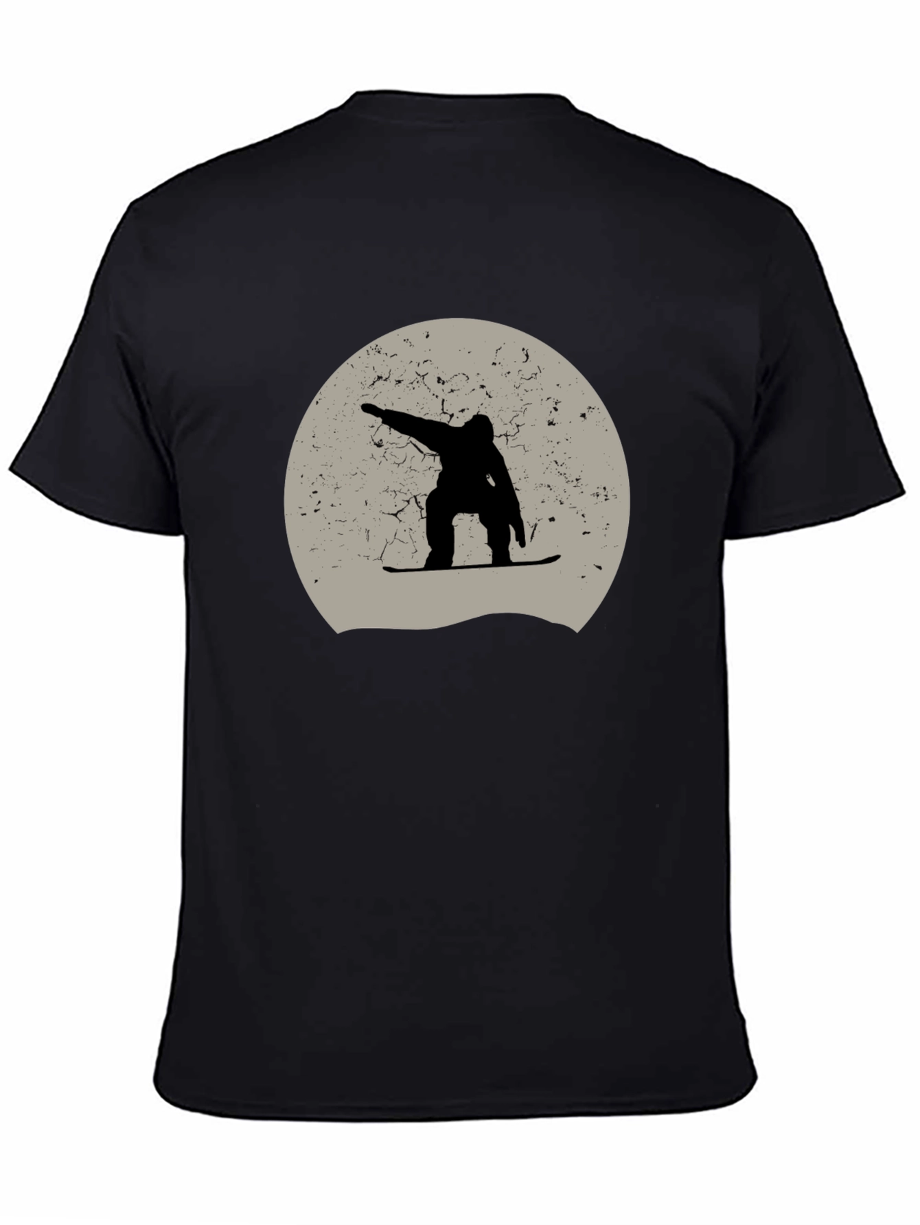 Snowboarder Graphic Tee - Black Cotton Casual Shirt