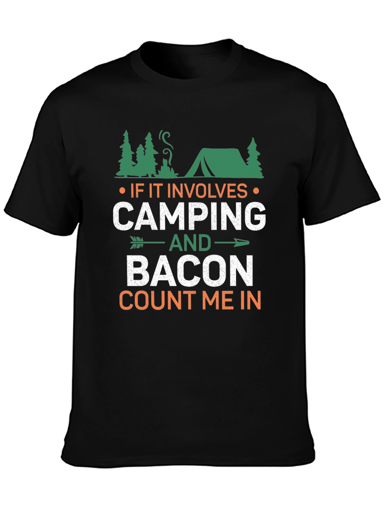 Camping & Bacon Mens T-Shirt - Count Me In!