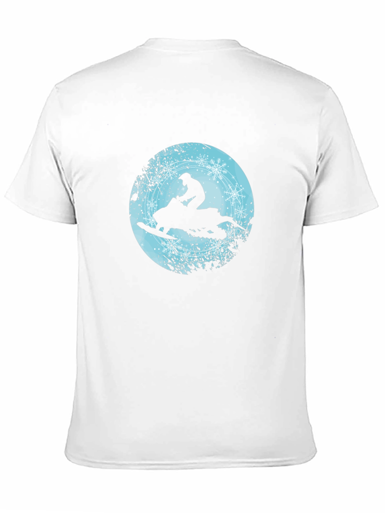 Snowmobile Rider Graphic Tee - Black Crew Neck