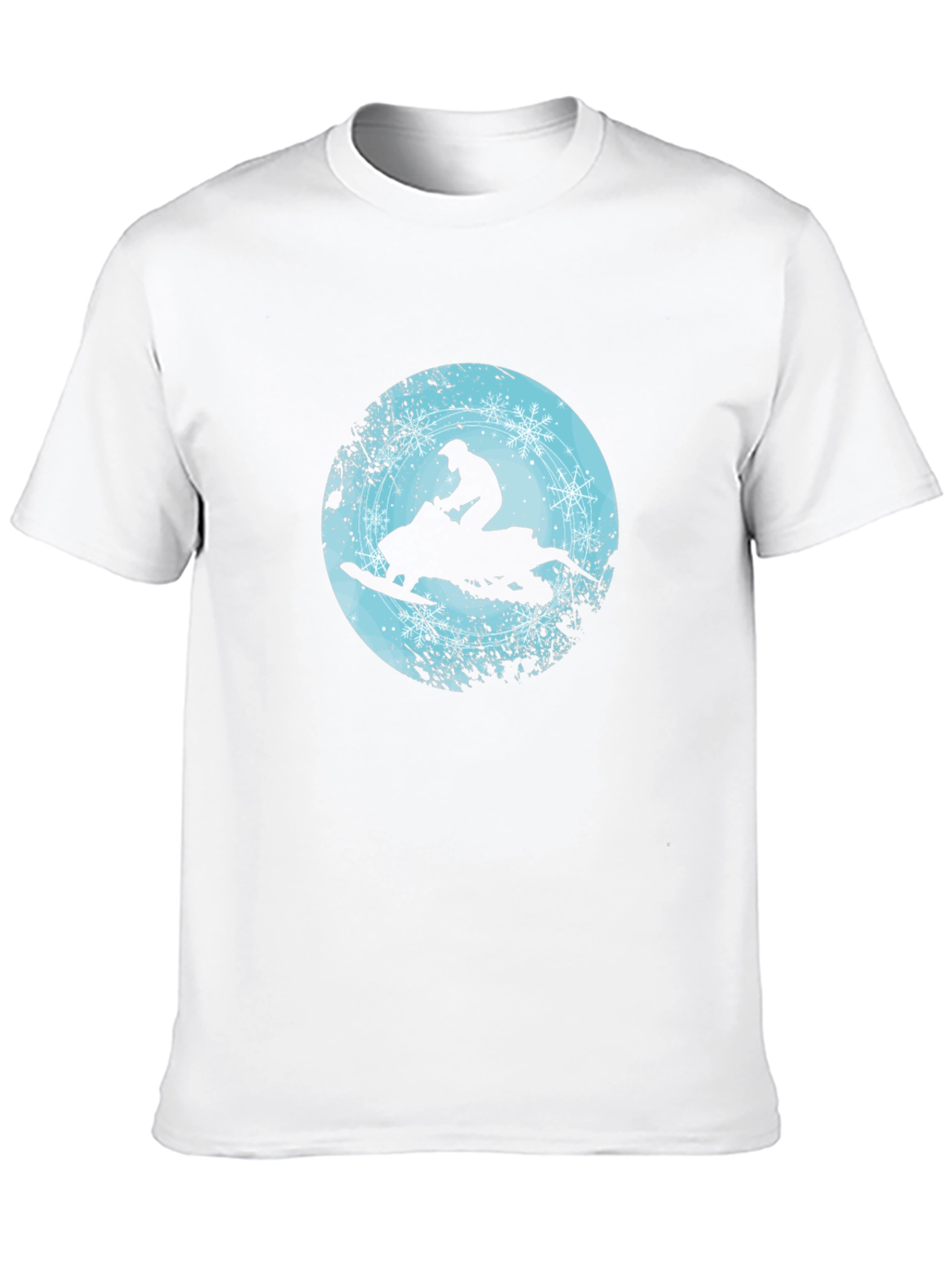 Snowmobile Rider Graphic Tee - Black Crew Neck
