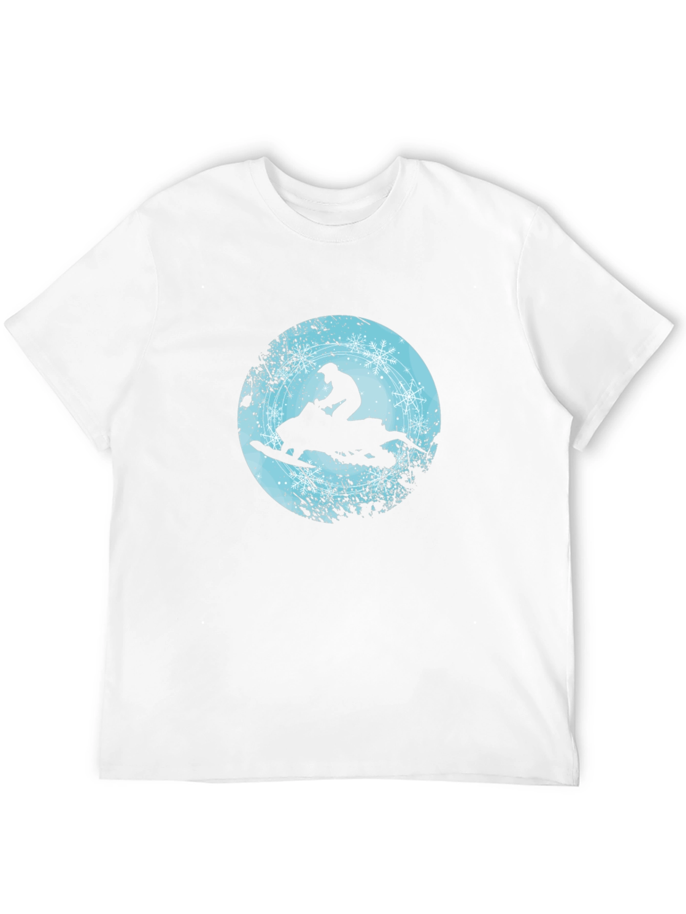 Snowmobile Rider Graphic Tee - Black Crew Neck