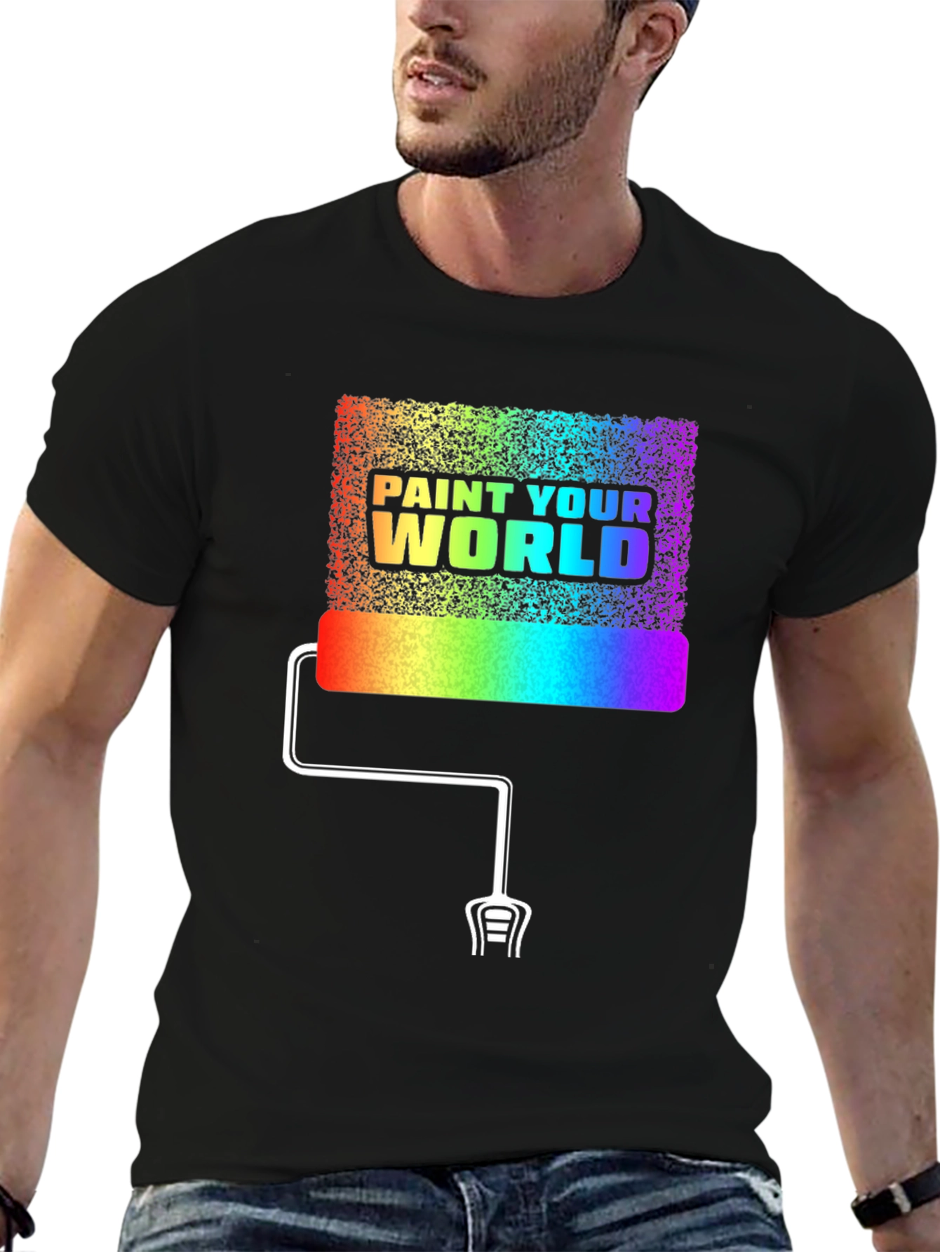 Paint Your World Rainbow Graphic T-Shirt