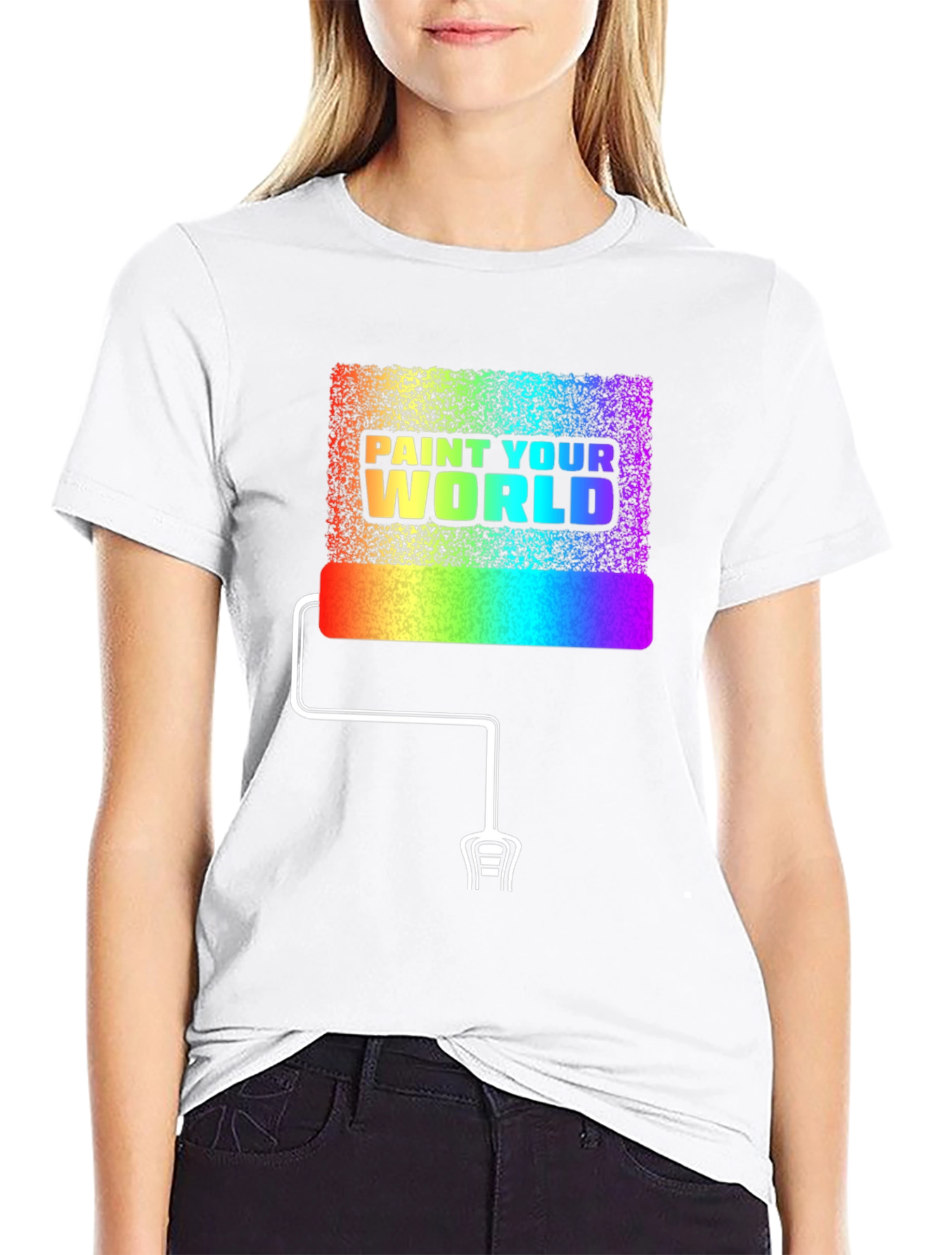 Paint Your World Rainbow Graphic T-Shirt
