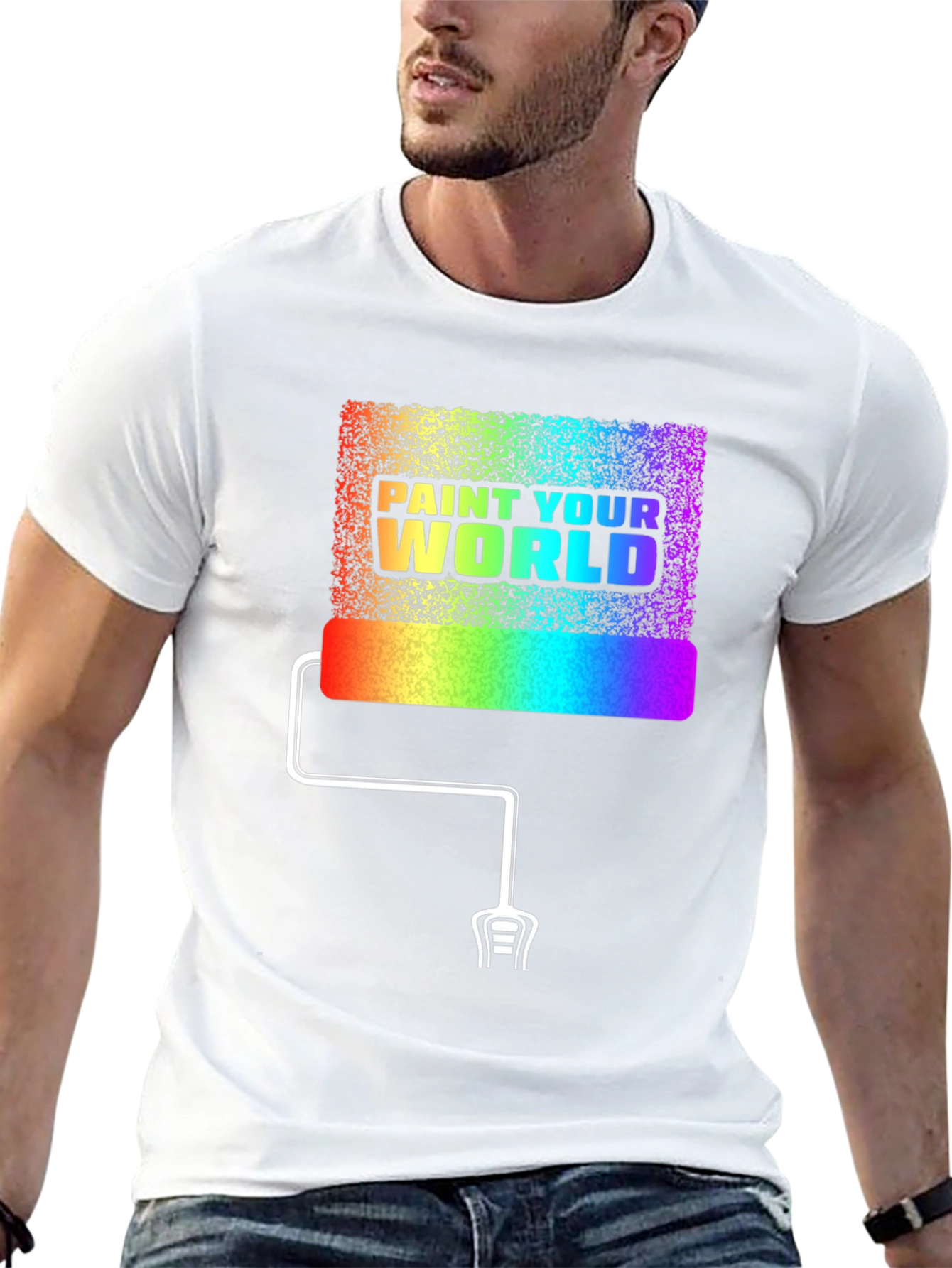 Paint Your World Rainbow Graphic T-Shirt