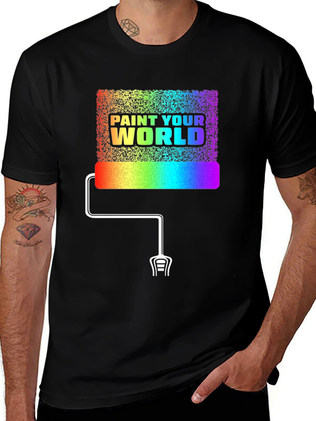 Paint Your World Rainbow Graphic T-Shirt