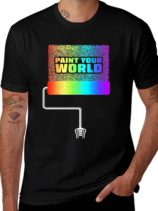 Paint Your World Rainbow Graphic T-Shirt
