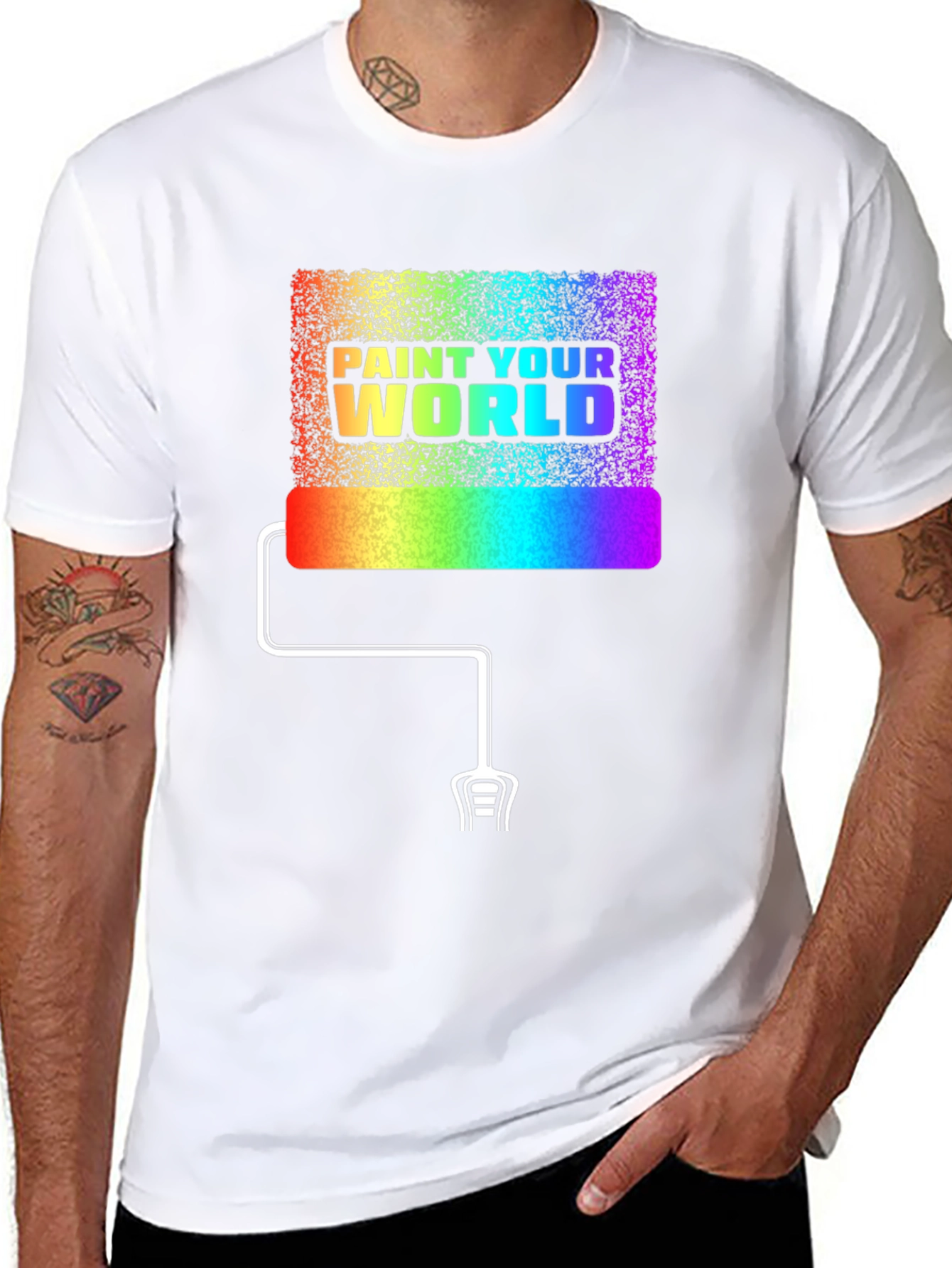 Paint Your World Rainbow Graphic T-Shirt