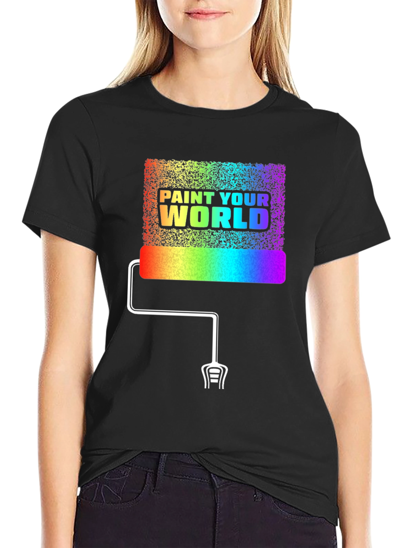 Paint Your World Rainbow Graphic T-Shirt