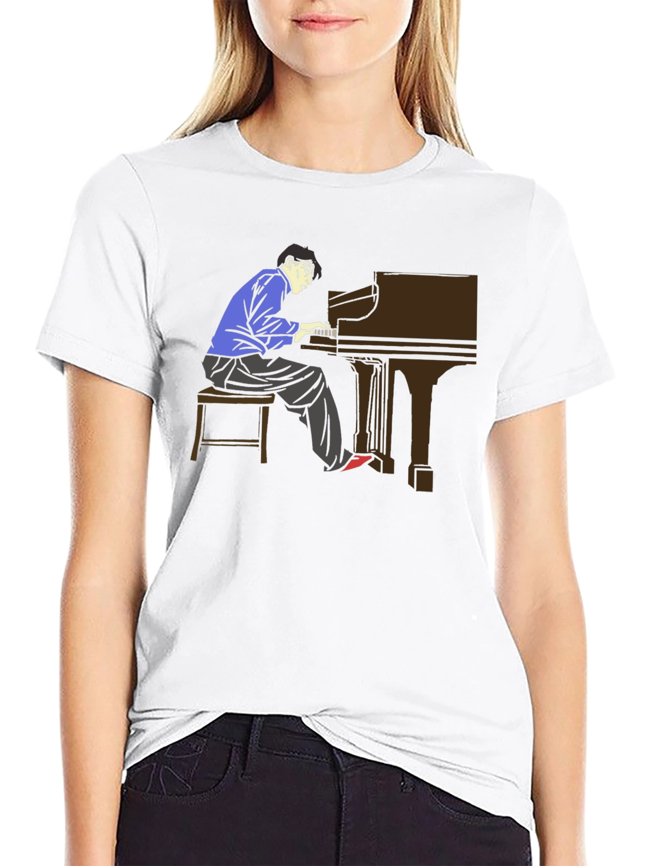 Piano Player Graphic Tee - Musician T-Shirt