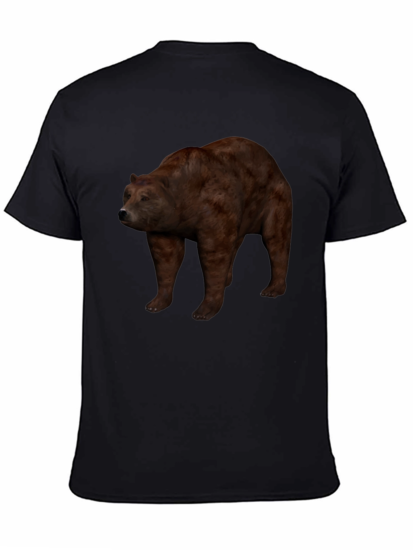 Brown Bear Graphic Black T-Shirt