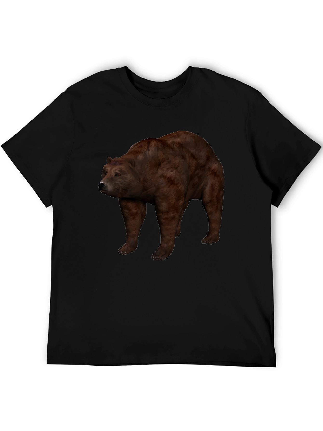 Brown Bear Graphic Black T-Shirt